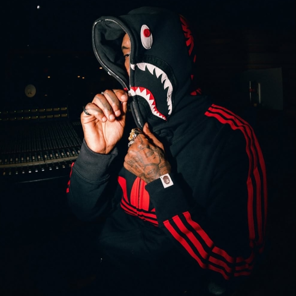 Adidas x BAPE Ultimate Shark Hoodie Black - KR Sizing 착용 스타일