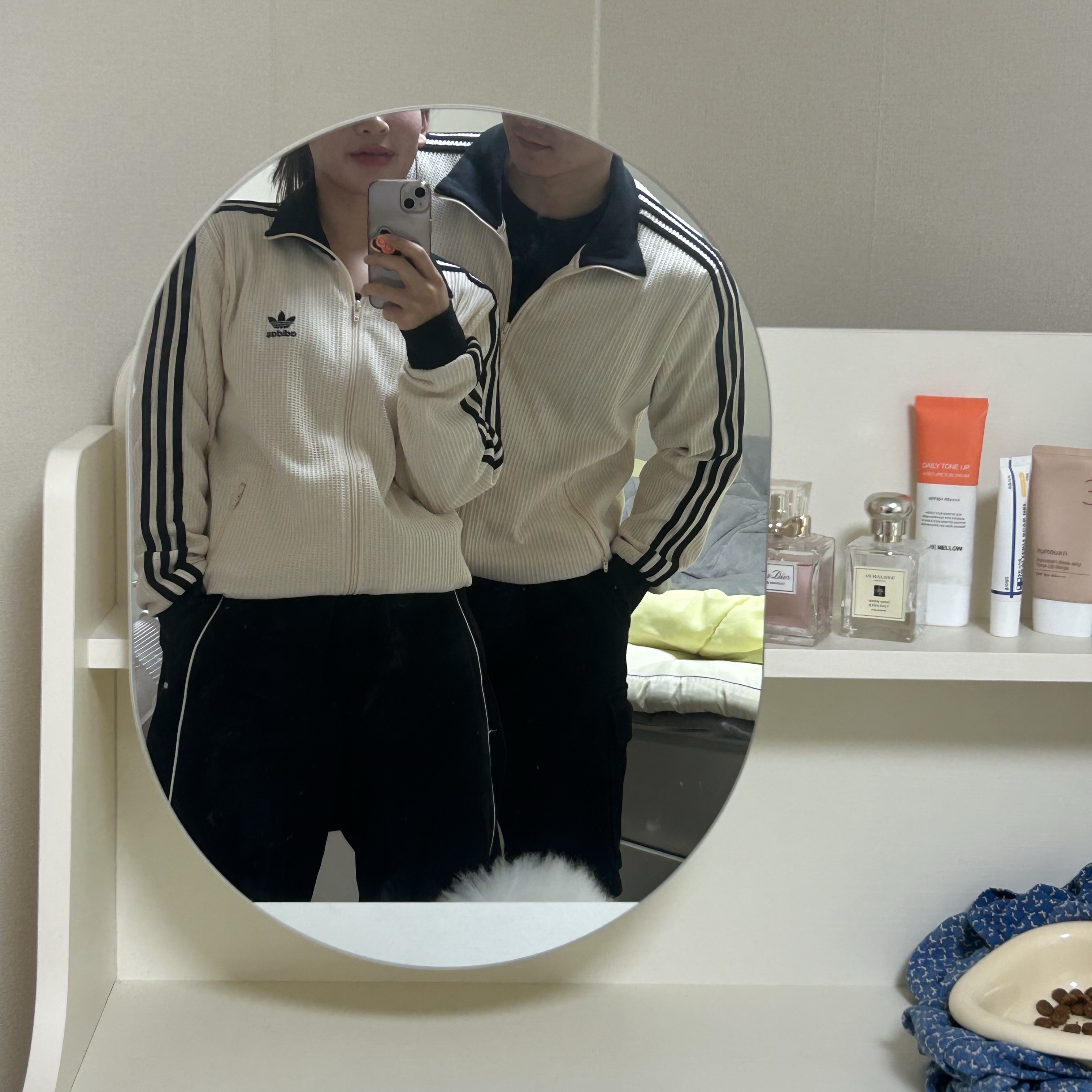 Adidas Waffle Beckenbauer Track Top Wonder White - KR Sizing 착용 스타일 - 2