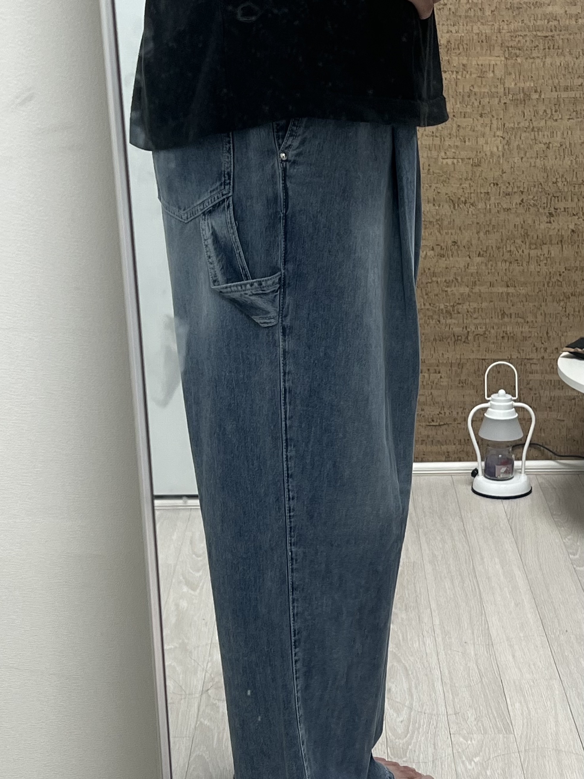 Wooyoungmi One Tuck Banding Denim Pants Blue - 25SS 착용 스타일 - 2