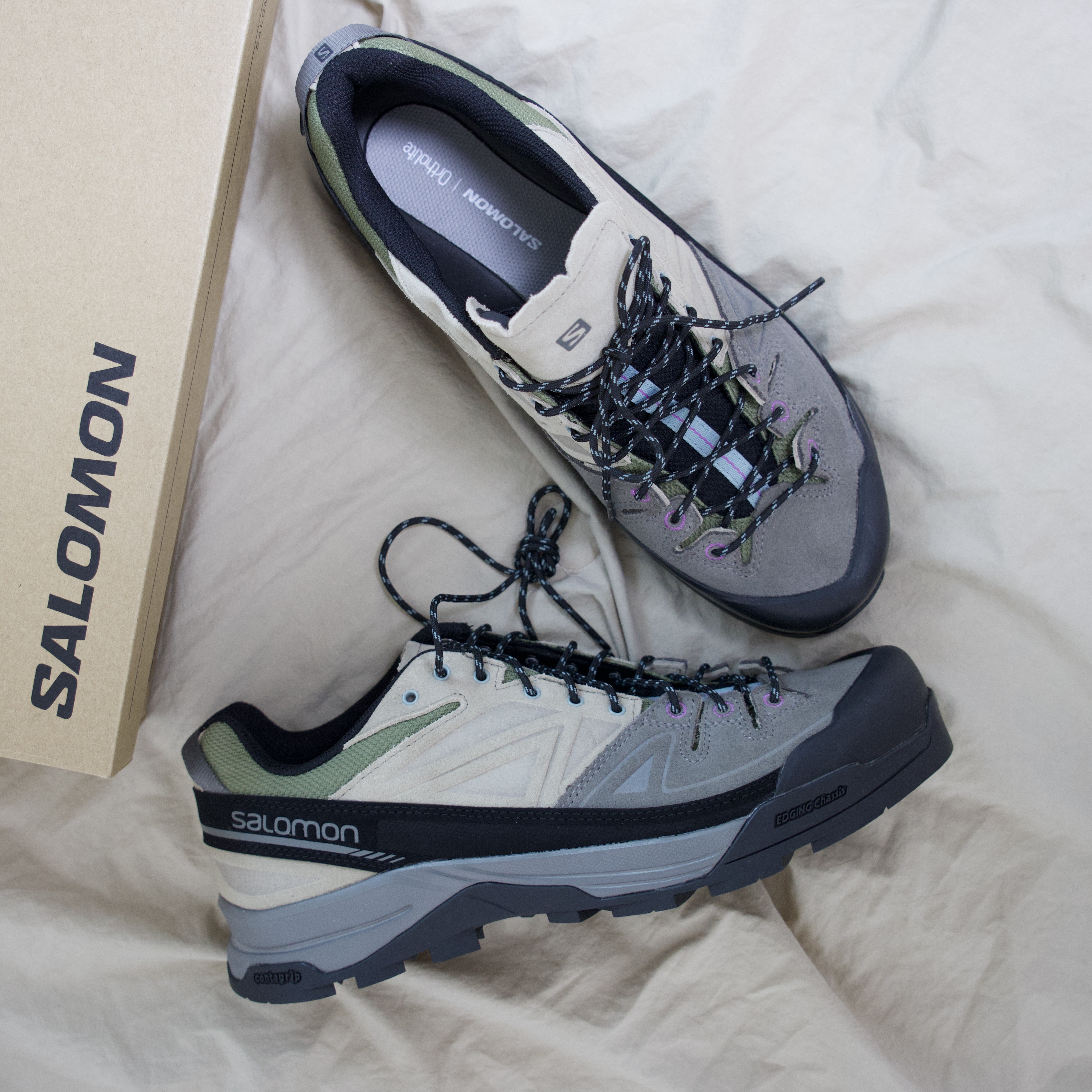 Salomon X-Alp LTR Pewter Vintage Khaki 착용 스타일 - 2