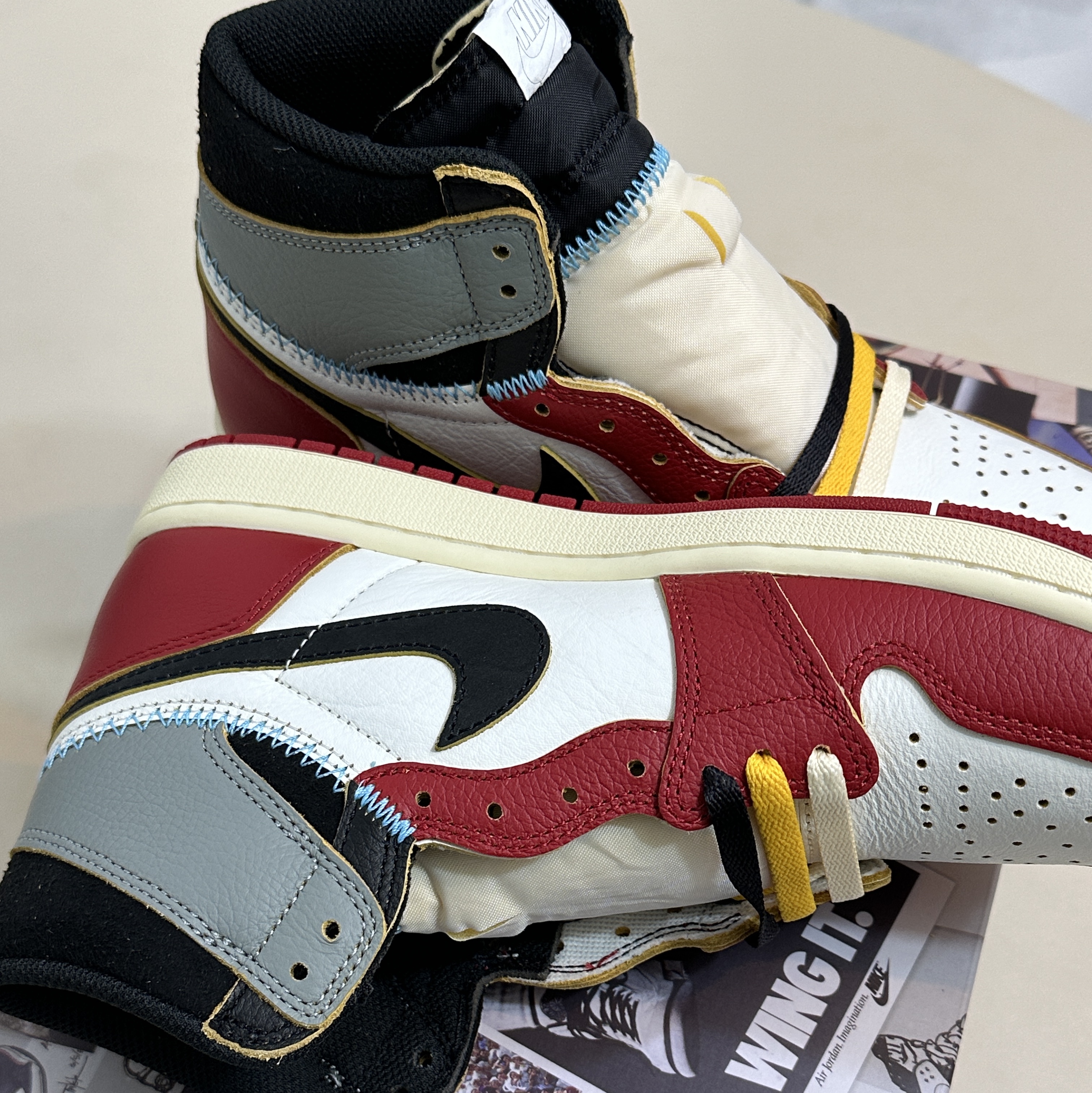 Jordan 1 x Union Retro High OG Chicago Shadow 착용 스타일 - 3