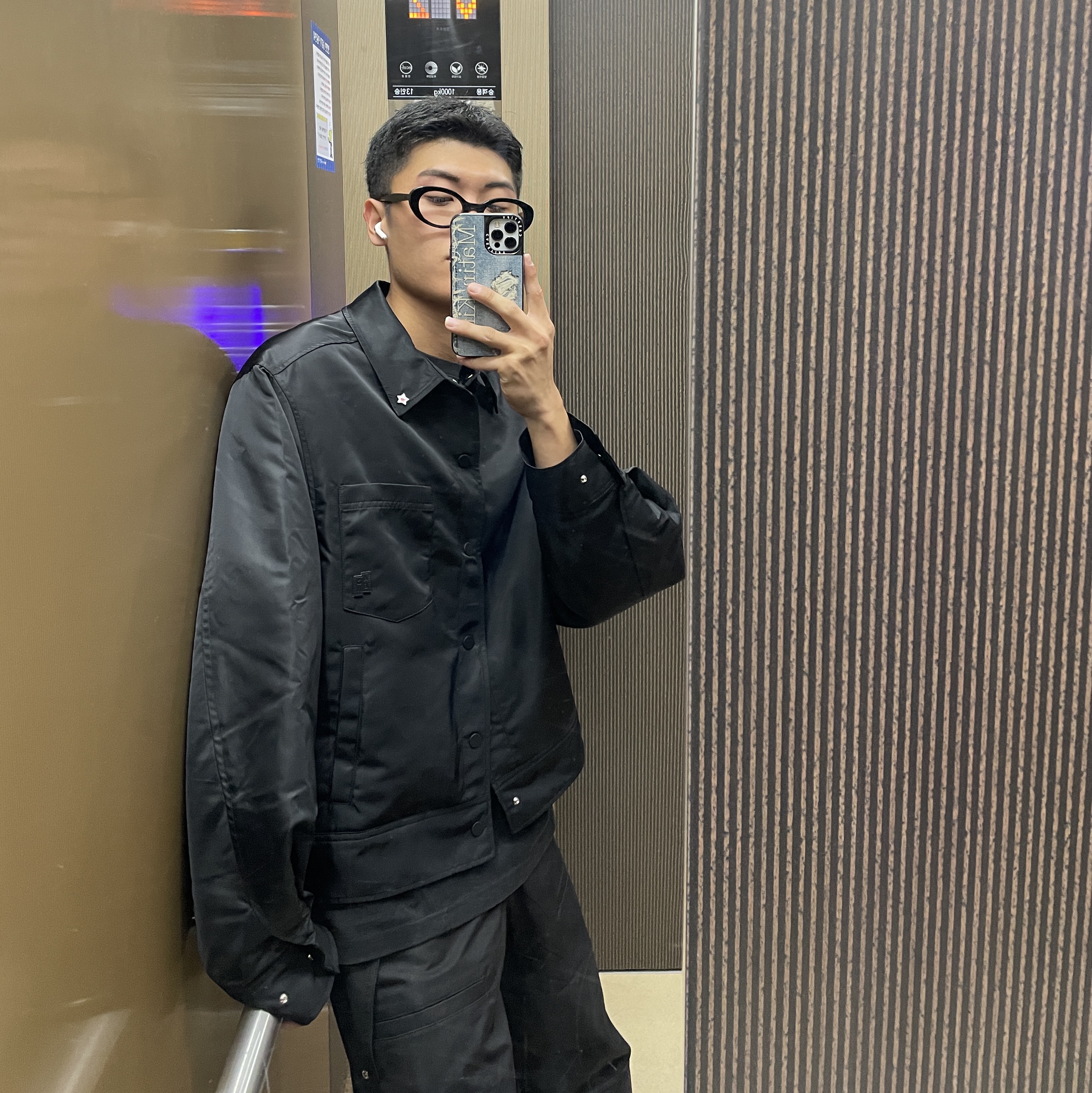Ader Error Sig; TRS Tag Jacket 02 Noir 착용 스타일