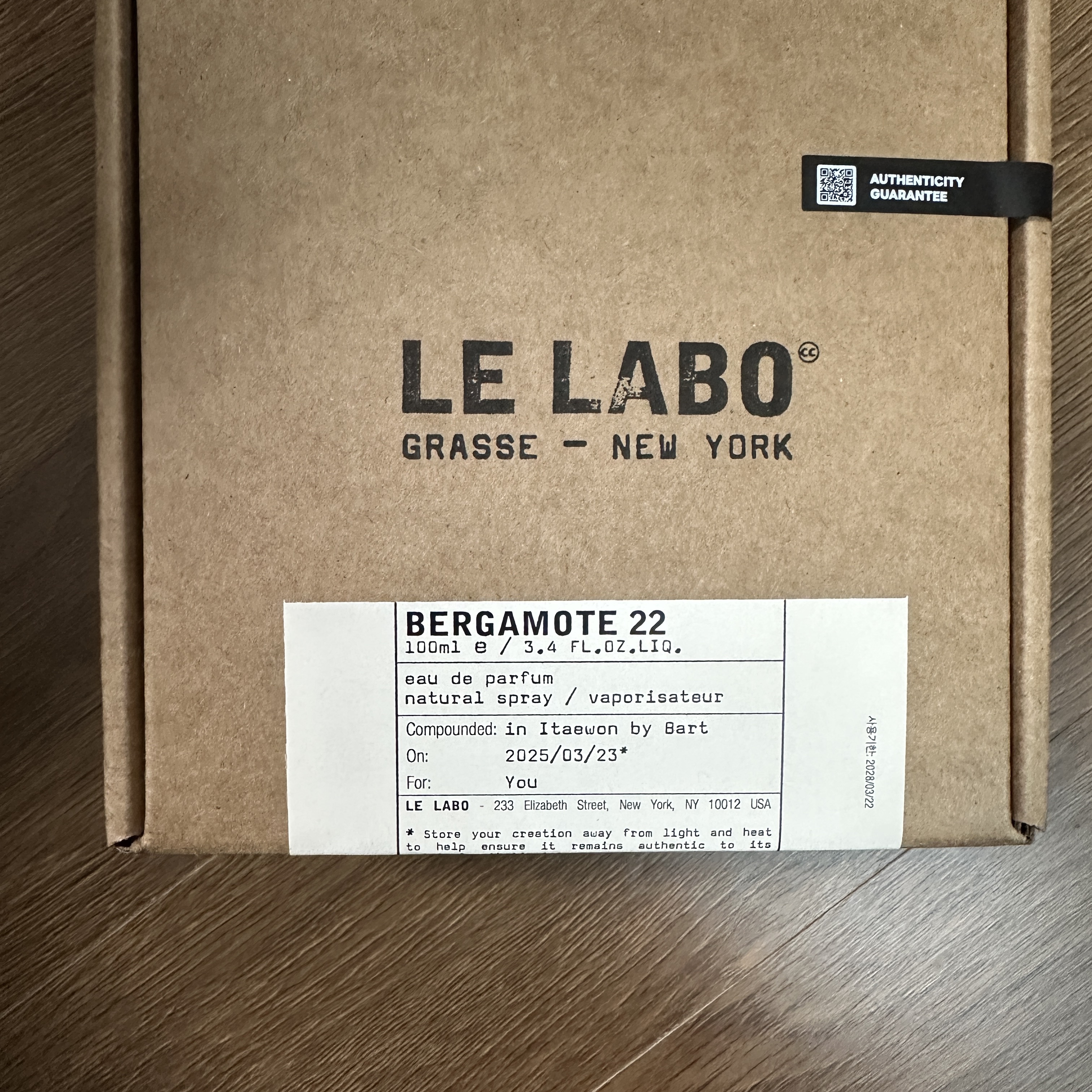 Le Labo Bergamote 22 Eau De Parfum 100ml 착용 스타일