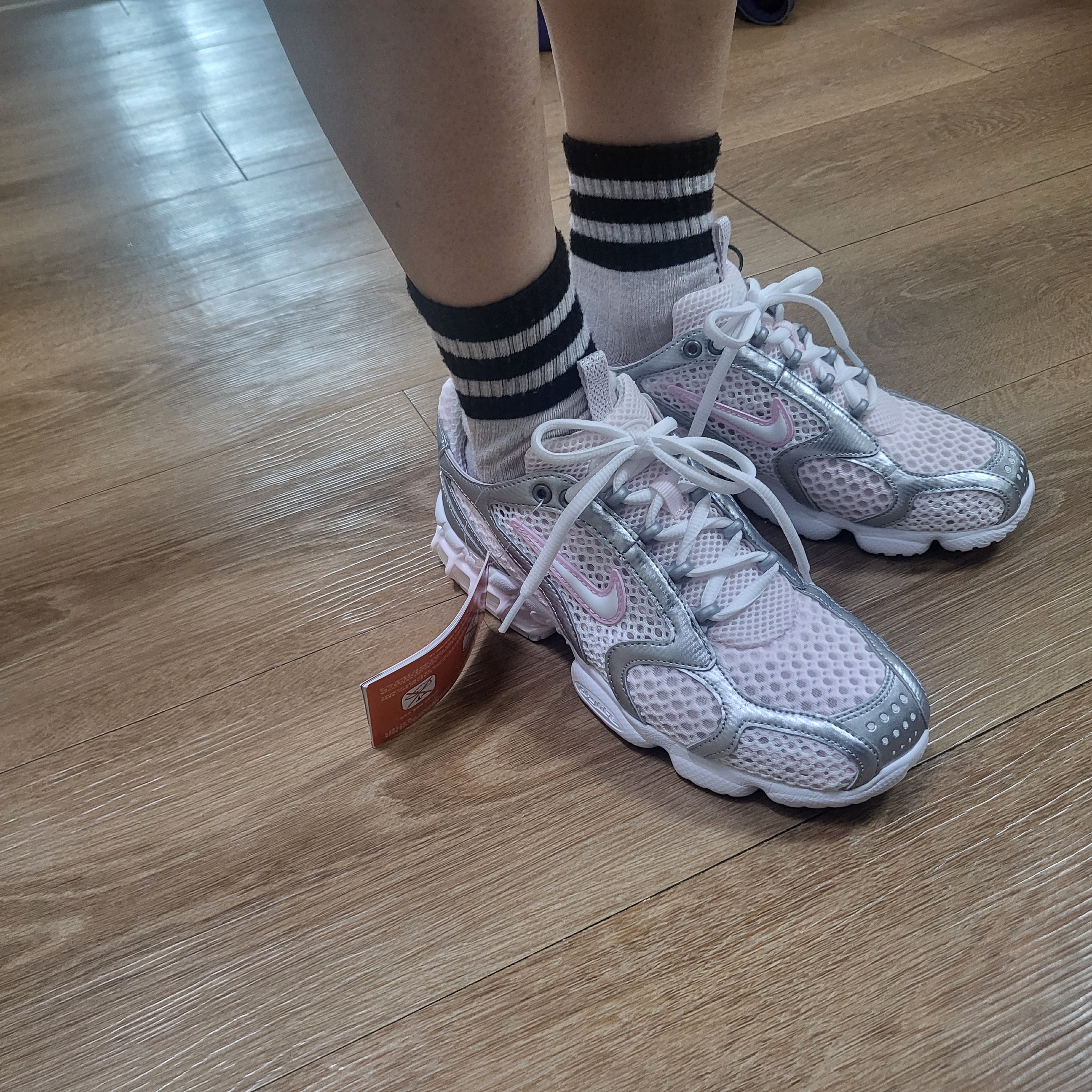 (W) Nike Air Zoom Spiridon Cage 2 Pale Pink 착용 스타일 - 1