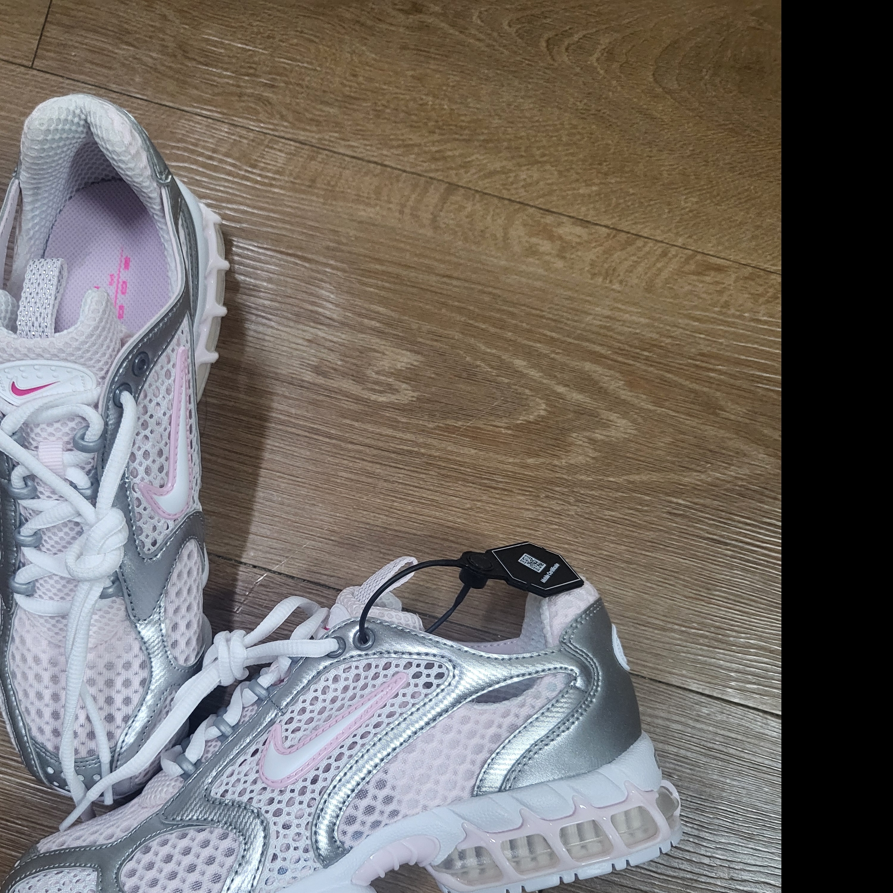 (W) Nike Air Zoom Spiridon Cage 2 Pale Pink 착용 스타일 - 2