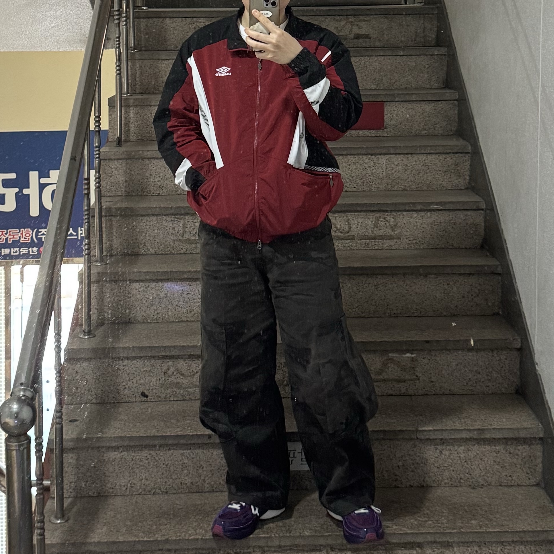 Adidas x BAPE Orketro Dark Purple Cloud White 착용 스타일