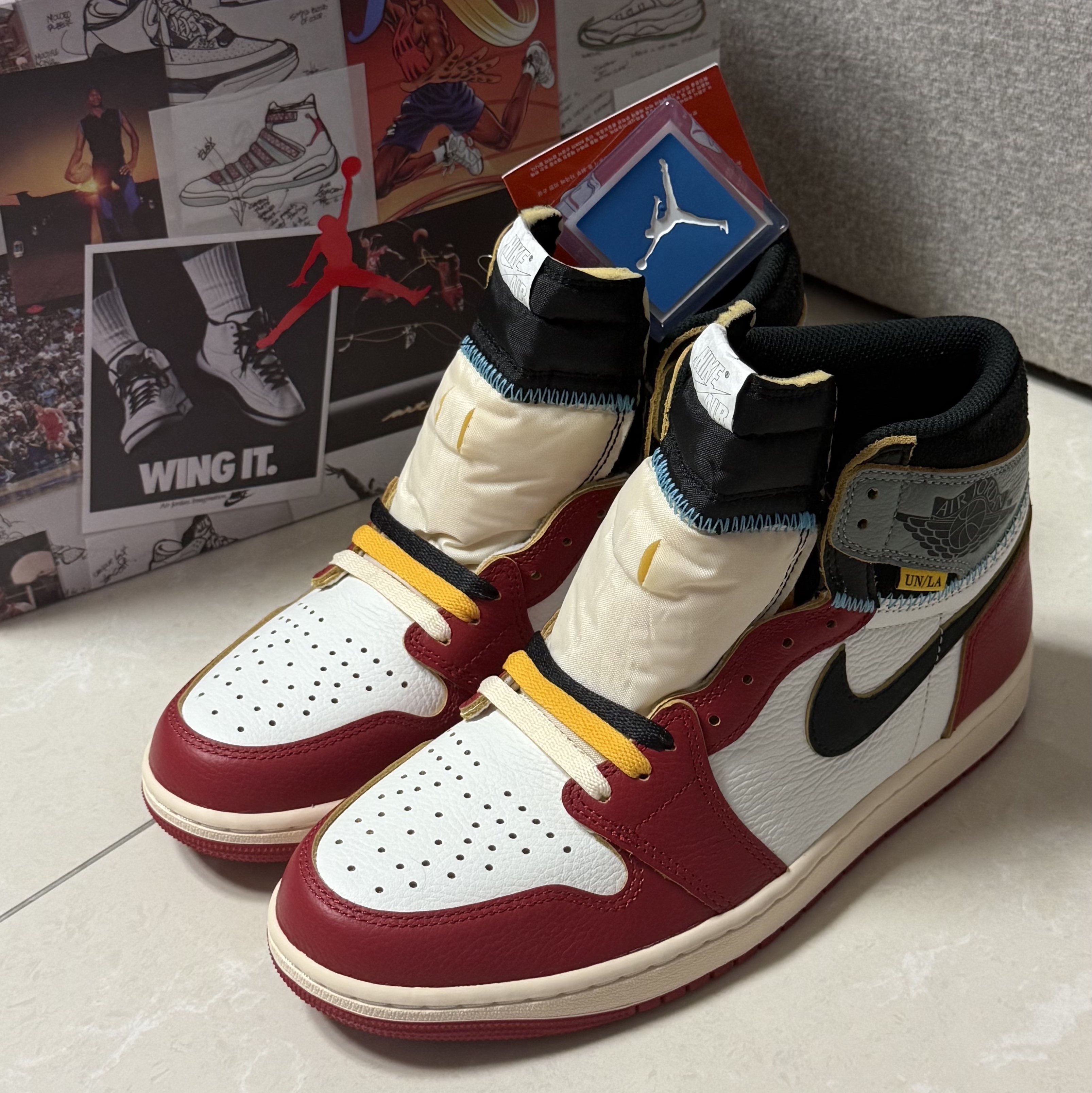 Jordan 1 x Union Retro High OG Chicago Shadow 착용 스타일 - 2