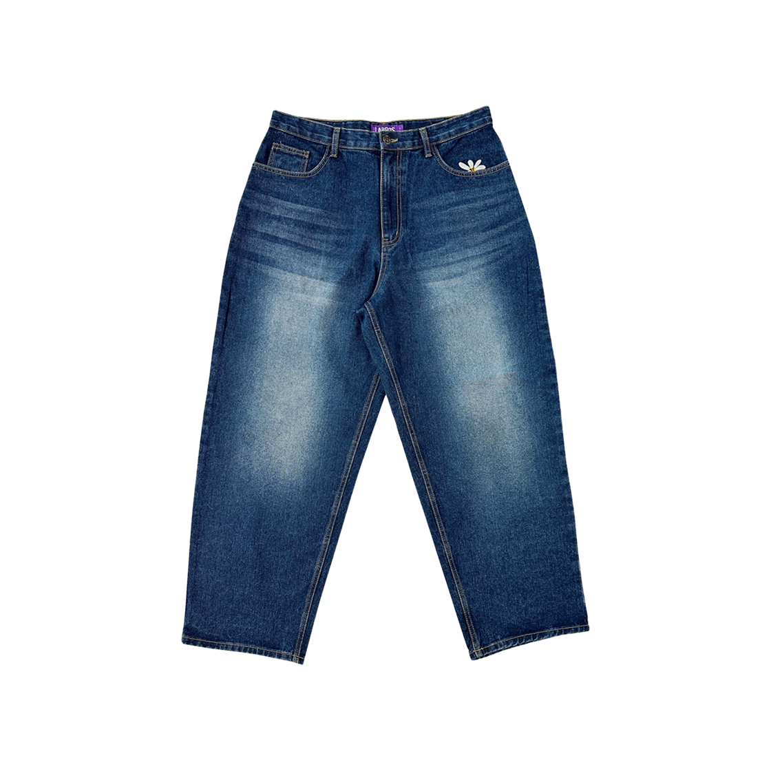 大人気!!【LABROS】Smart Daisy Cat Brush Baggy Jeans/Black Smart Daisy Cat Brush Baggy Jeans (Black) - LABROS