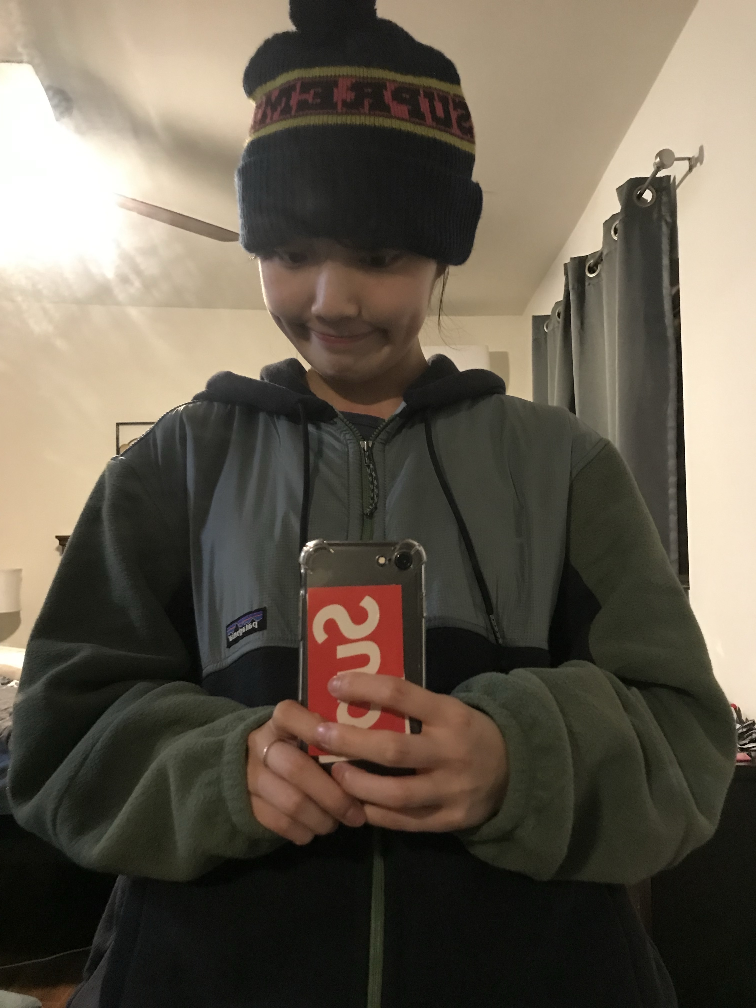 Supreme Big Stripe Beanie Navy - 24FW 착용 스타일 - 1