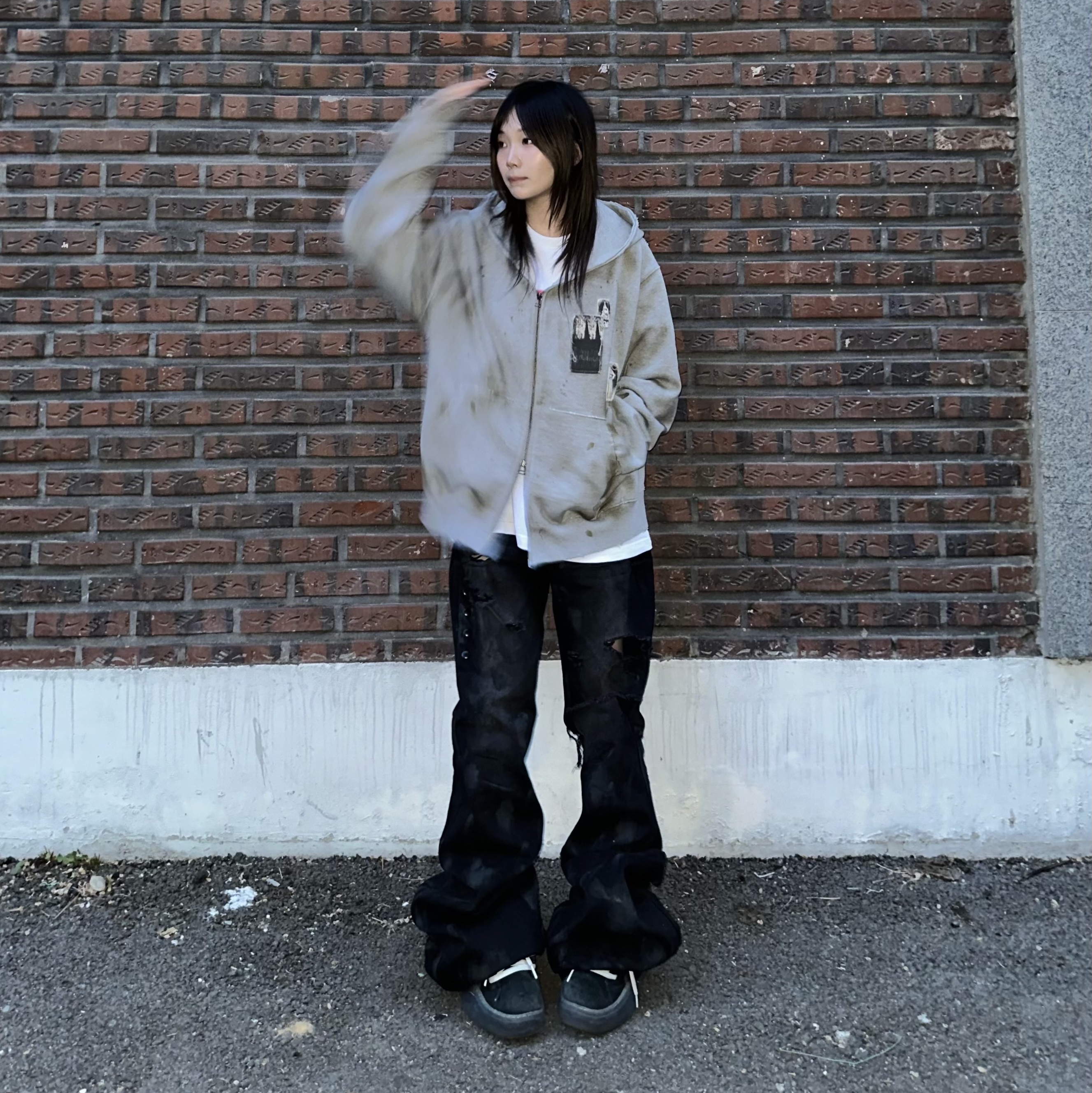 ERL Vamp Skate Shoe Pirate Black 착용 스타일 - 1