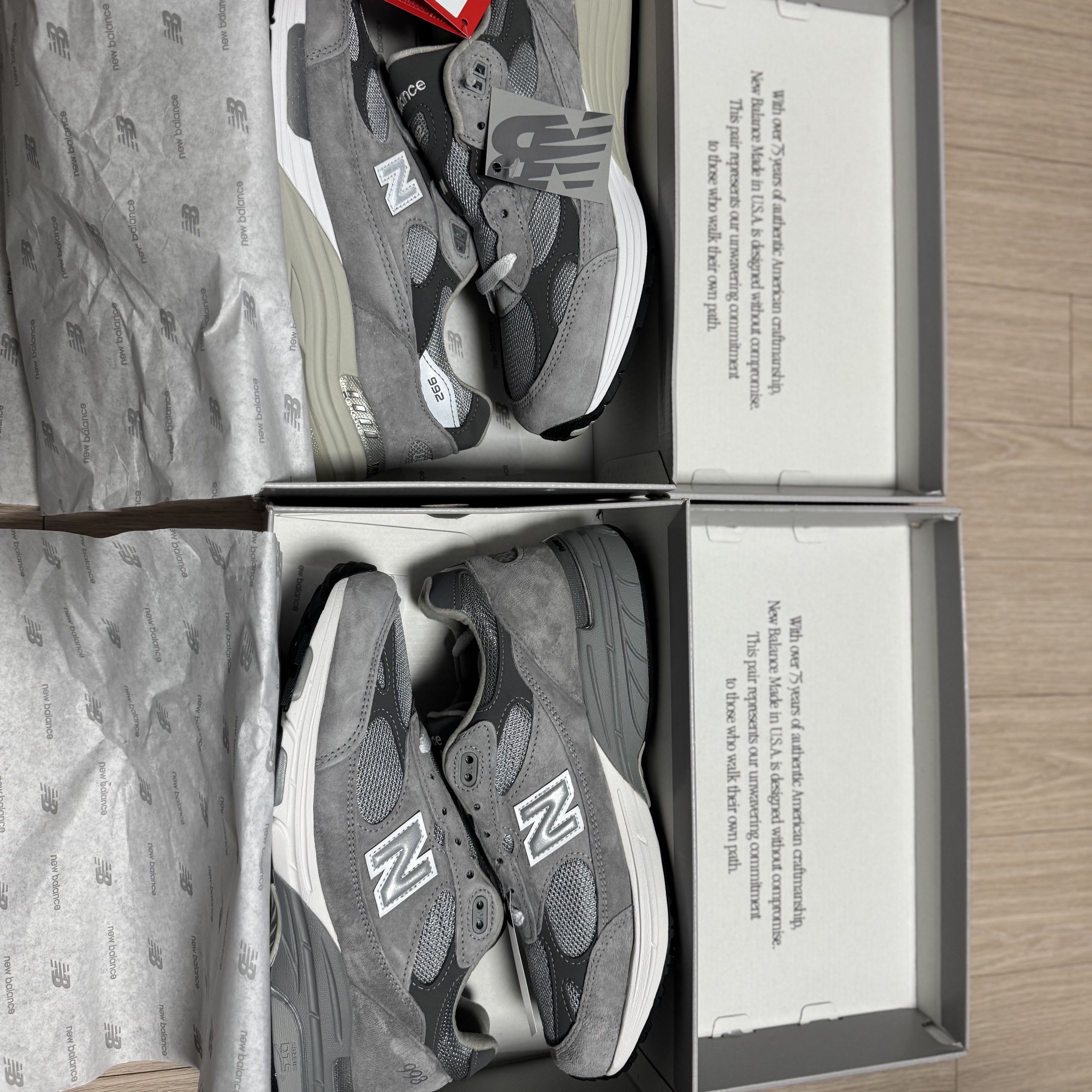 New Balance 992 Made in USA Core Grey Silver Metallic, New Balance 992 Made in USA Grey - D Standard 착용 스타일 - 7