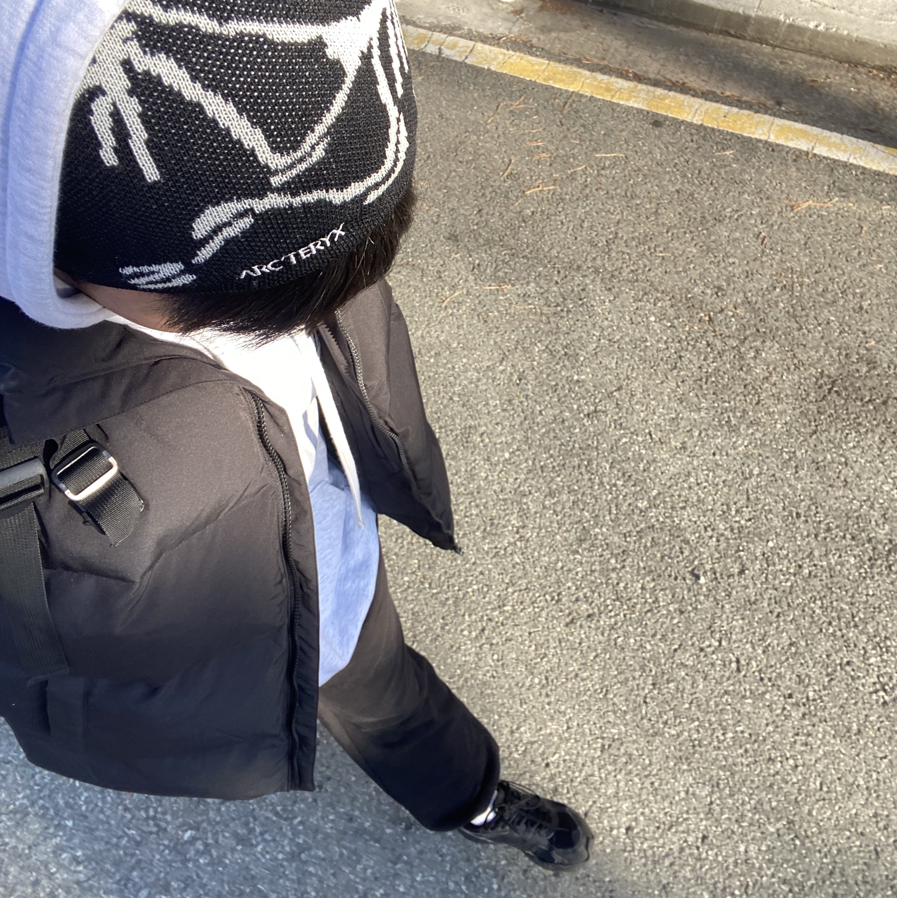 Arc'teryx Bird Head Toque Orca, Stussy Classic Gear Hoodie Ash Heather 착용 스타일 - 2