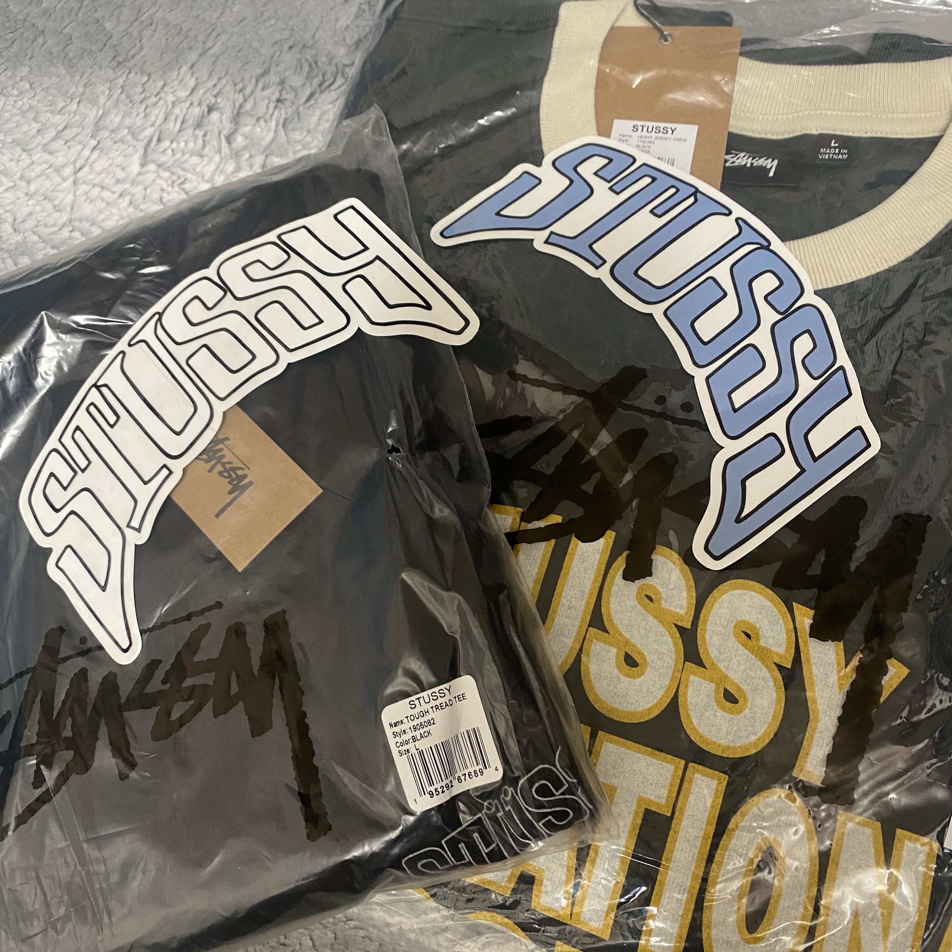 Stussy Tough Tread T-Shirt Black, Stussy Heavy Jersey Sport T-Shirt Black 착용 스타일