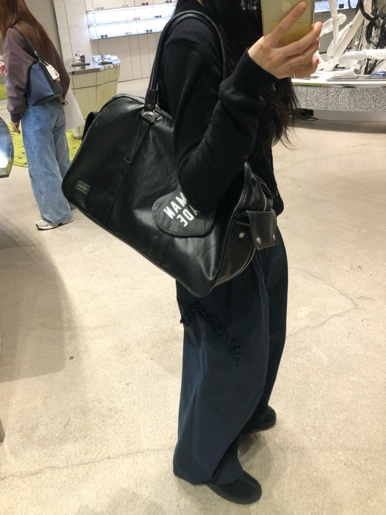 Human Made Heart Shopper Bag Gray, Porter Free Style Boston Bag Black 착용 스타일 - 2