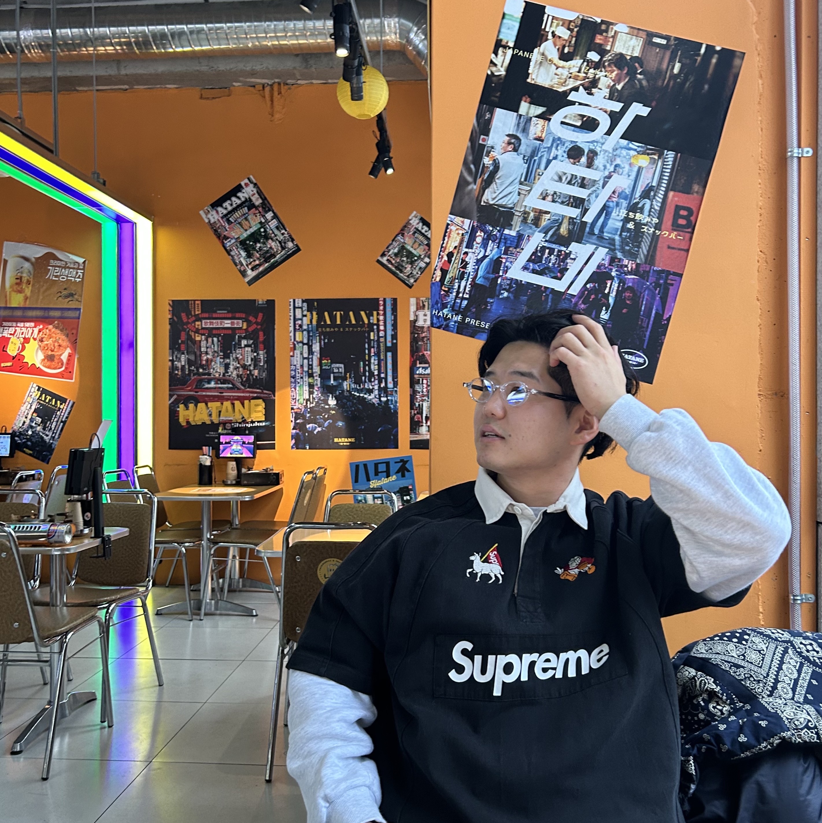 슈프림 숏슬리브 럭비 블랙 - 24SS, 젠틀 몬스터 x 메종 마르지엘라 MM012 클리어 블랙 그라디언트 착용 스타일 - 2