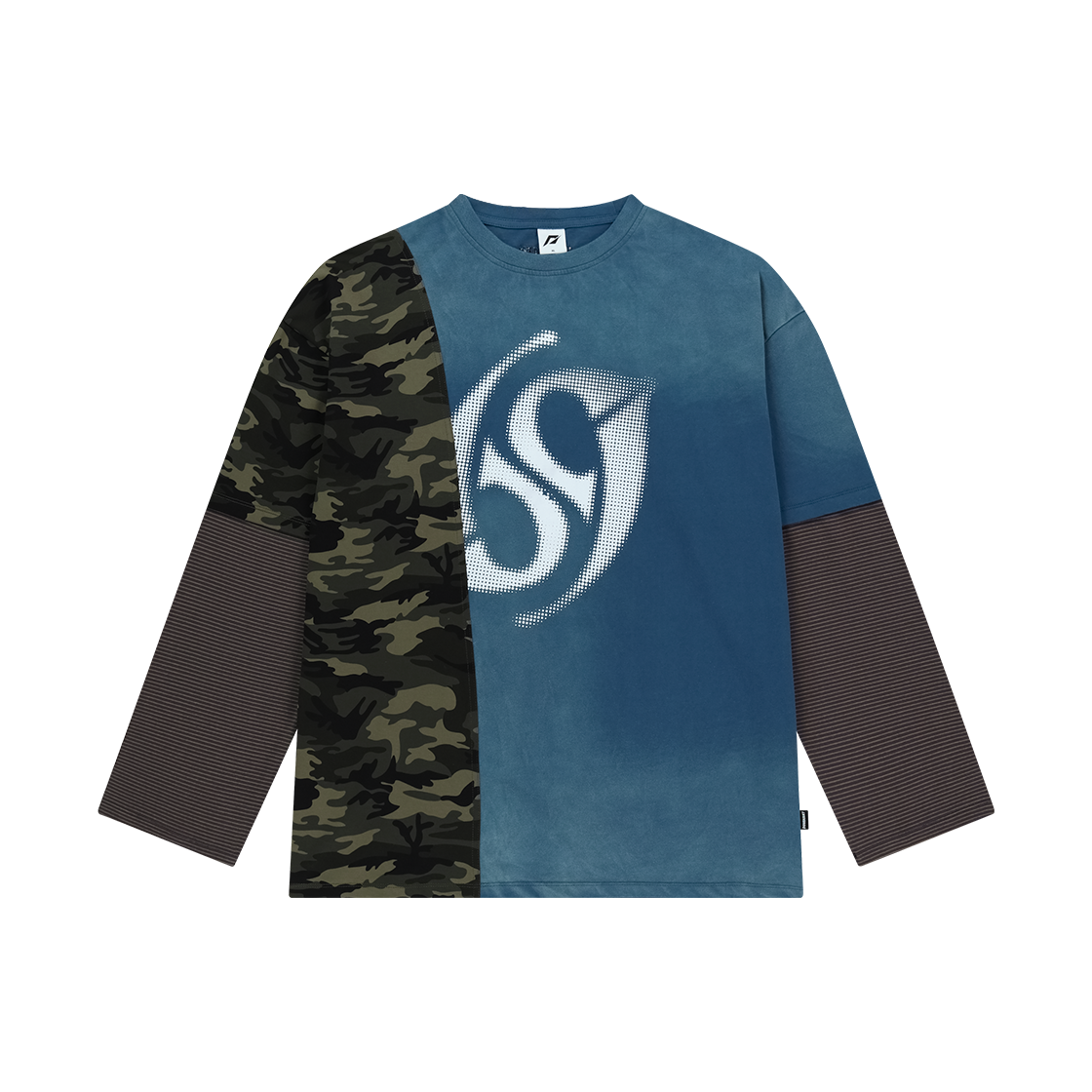 도미넌트 하프톤 레이어드 롱 슬리브 블루(Dominant Halftone Layered Long Sleeve Blue)
