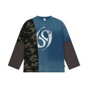 Dominant Halftone Layered Long Sleeve Blue