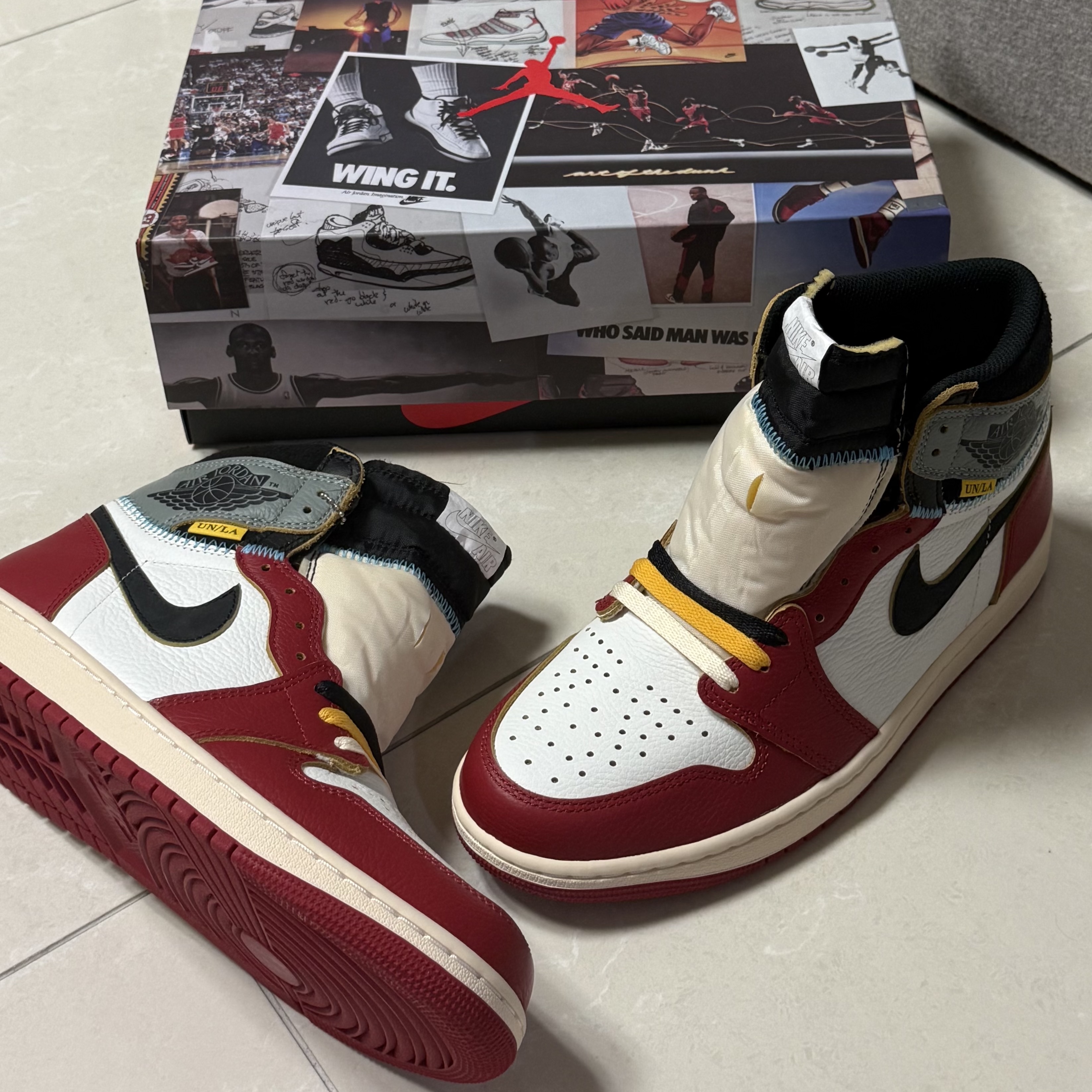 Jordan 1 x Union Retro High OG Chicago Shadow 착용 스타일 - 1