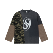Dominant Halftone Layered Long Sleeve Charcoal