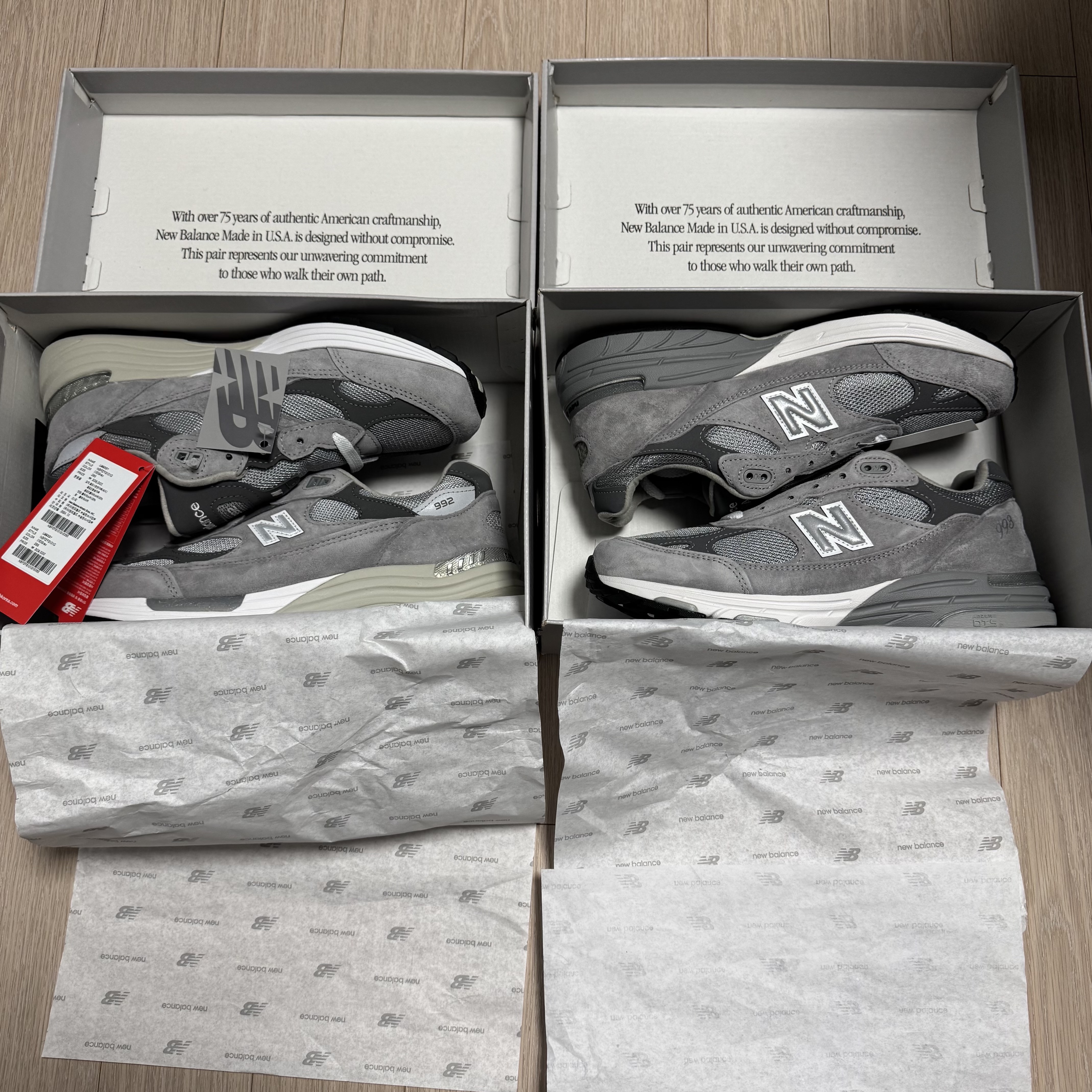 New Balance 992 Made in USA Core Grey Silver Metallic, New Balance 992 Made in USA Grey - D Standard 착용 스타일 - 3