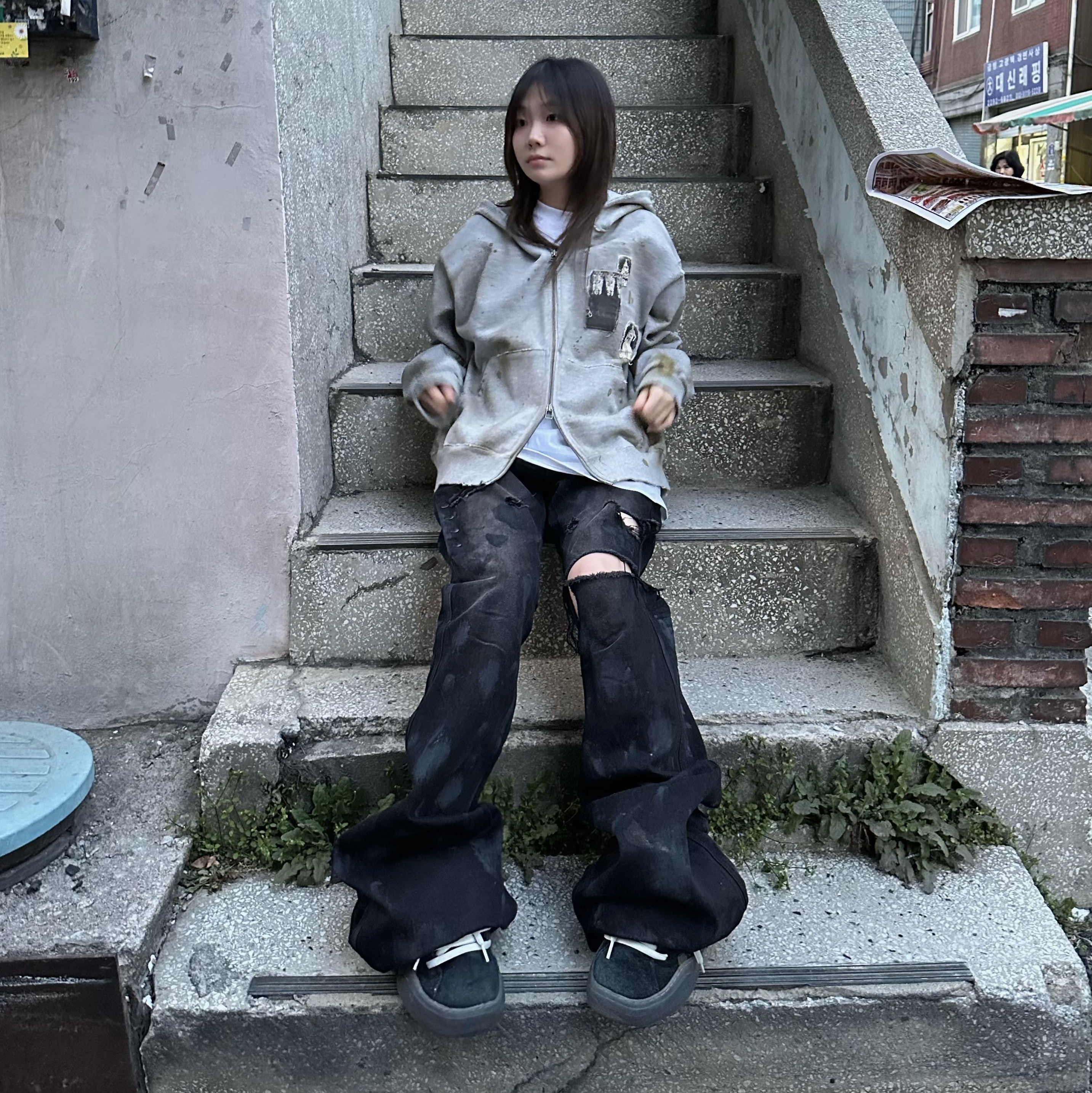 ERL Vamp Skate Shoe Pirate Black 착용 스타일 - 6