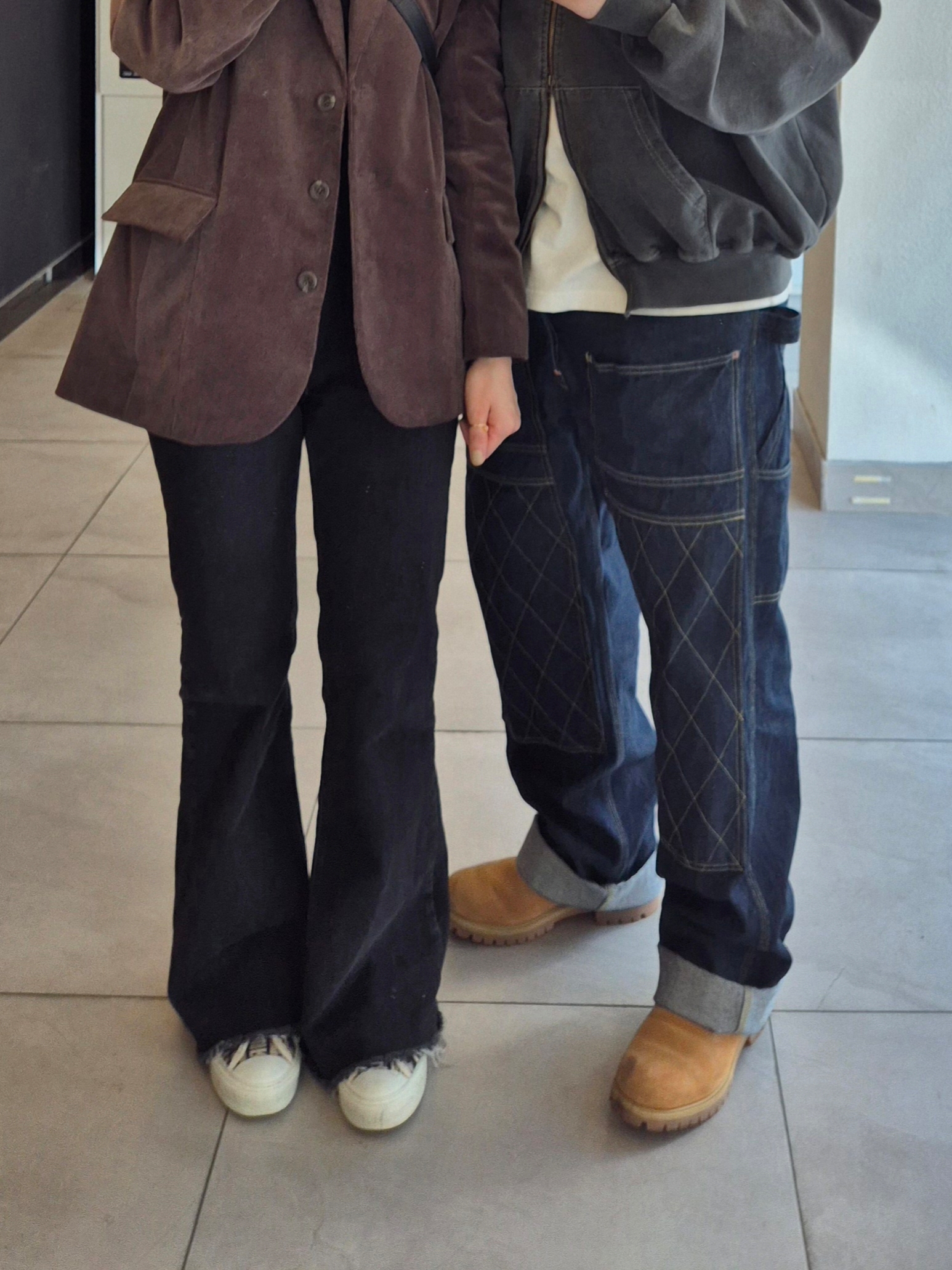 Timberland Premium 6 inch Waterproof Boot Wheat Nubuck - Wide, Kapital 11.5 oz. Denim Lumber Pants Indigo 착용 스타일 - 2