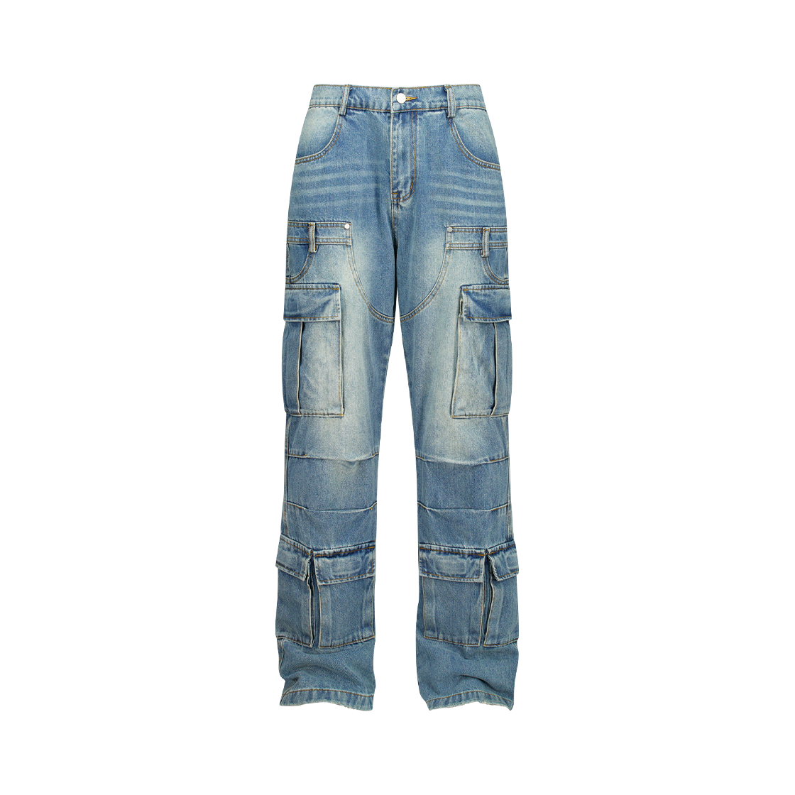 도미넌트 세미 플레어 워싱 데님 팬츠 블루(Dominant Semi Flare Washed Denim Pants Blue)
