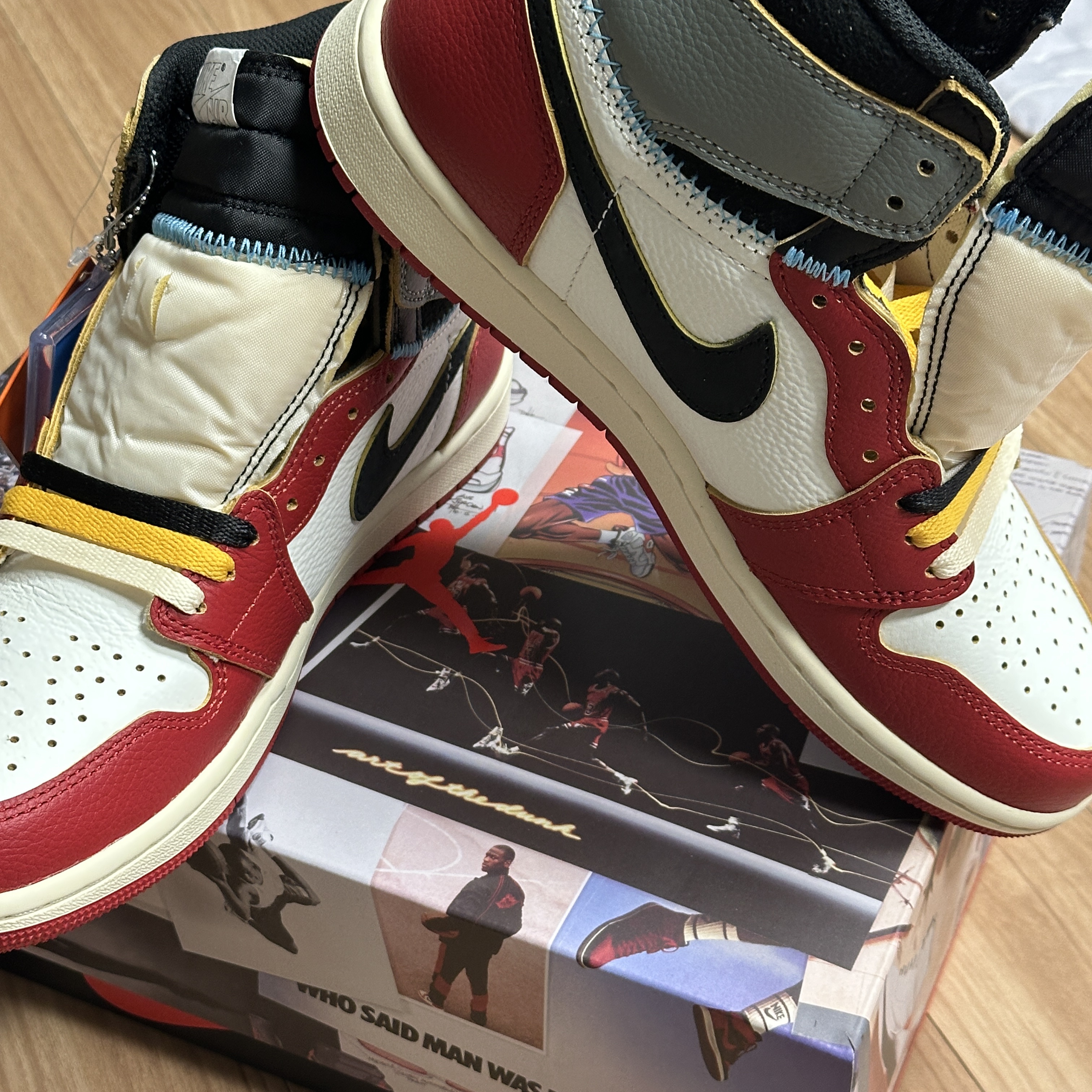 Jordan 1 x Union Retro High OG Chicago Shadow 착용 스타일 - 5