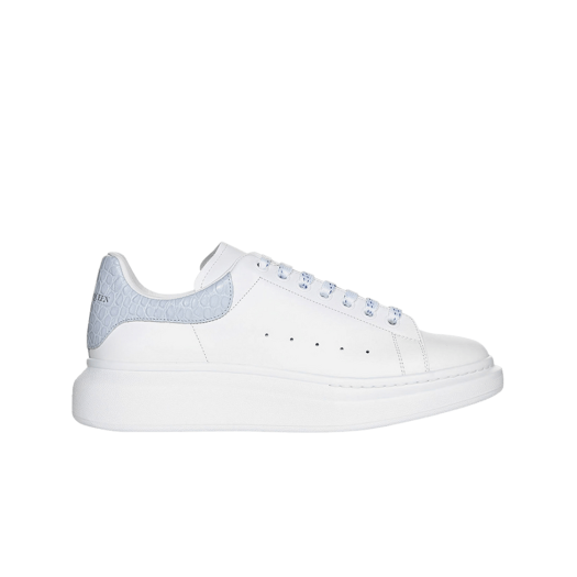 Alexander McQueen Oversized Sneakers White Light Blue Crocodile