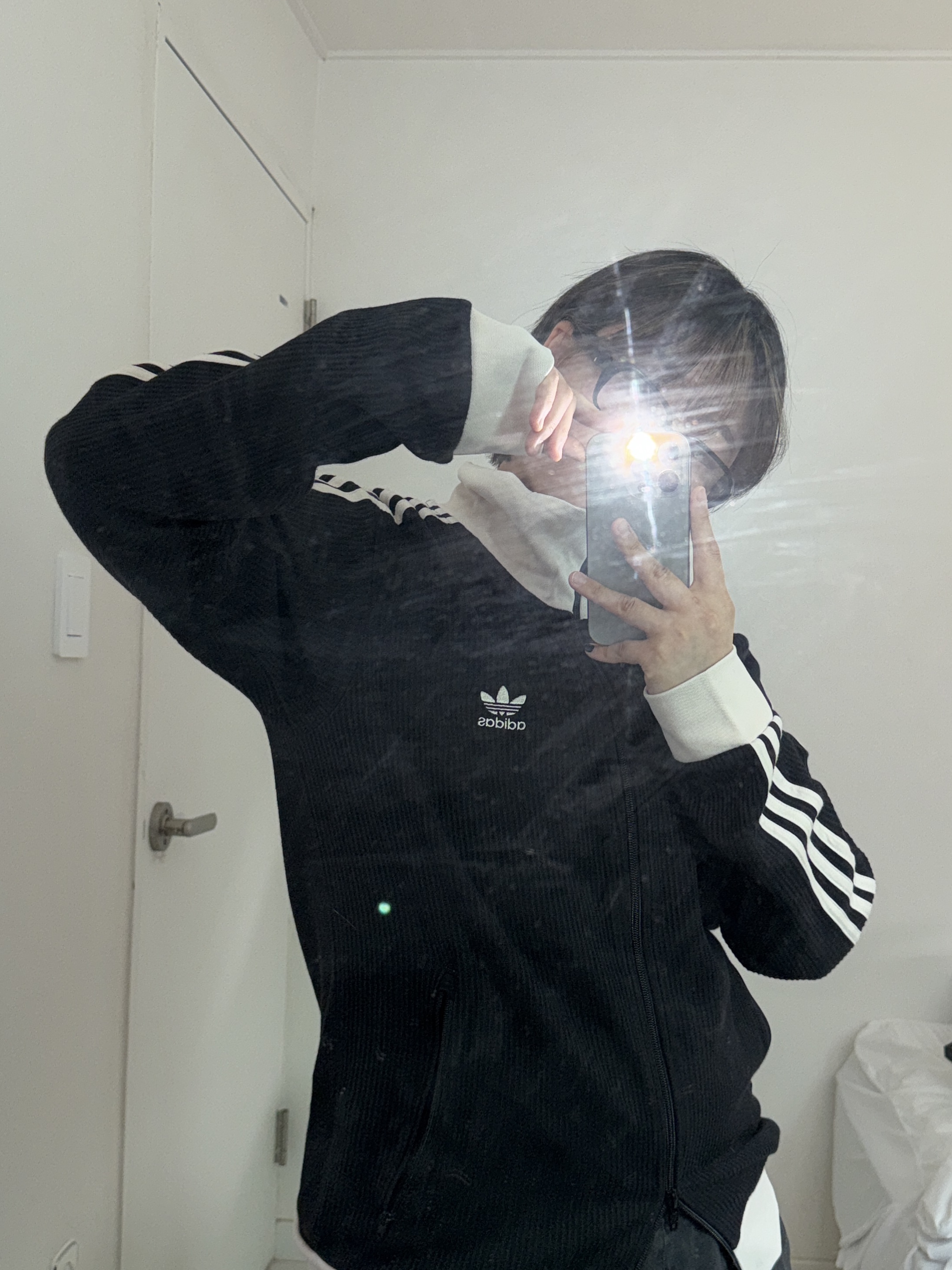 Adidas Waffle Beckenbauer Track Top Black - KR Sizing, Gentle Monster x Maison Margiela MM212 Black Clear 착용 스타일 - 2