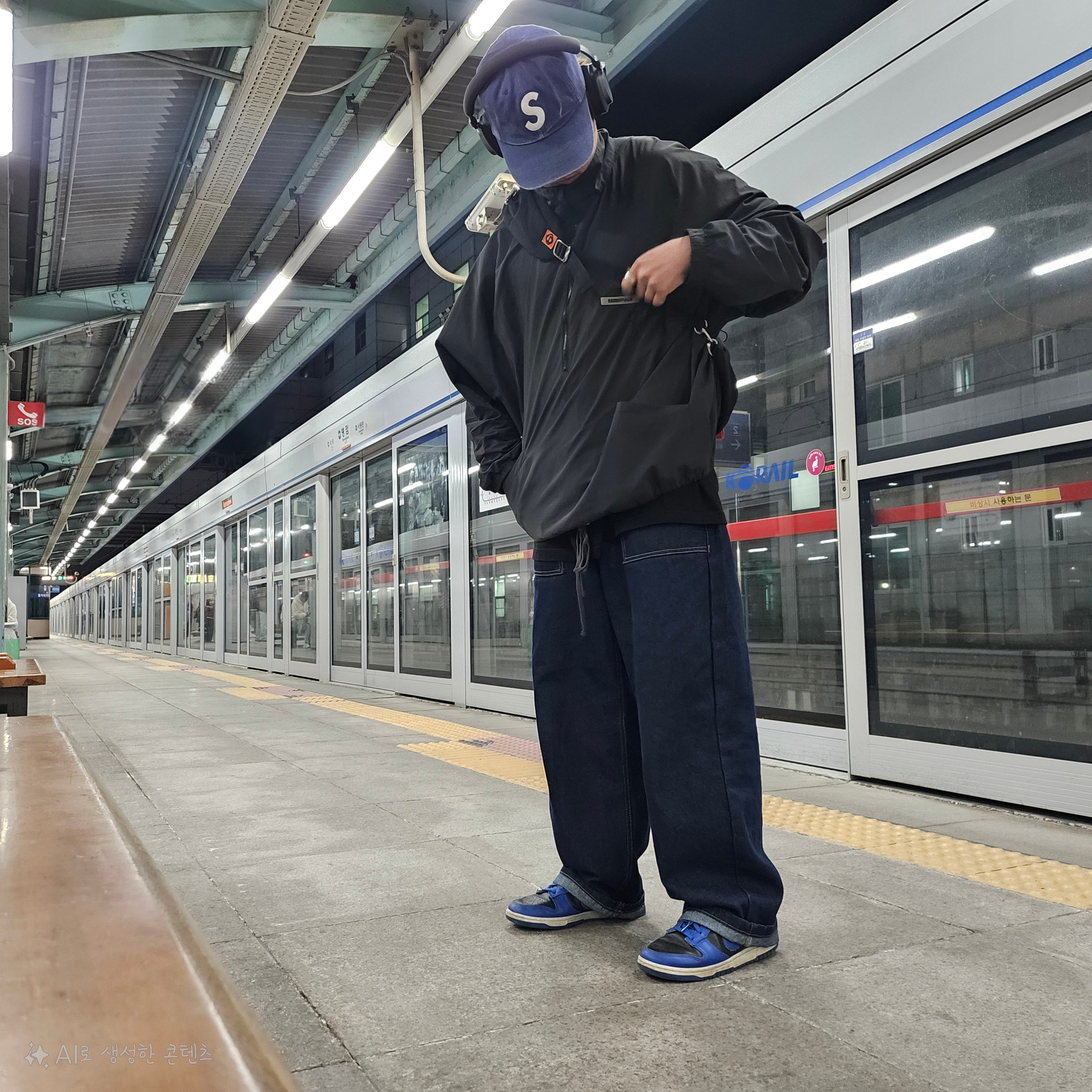 Supreme Pigment Canvas S Logo 6-Panel Navy - 23SS, Essentials Track Jacket Black - 20FW 착용 스타일 - 2