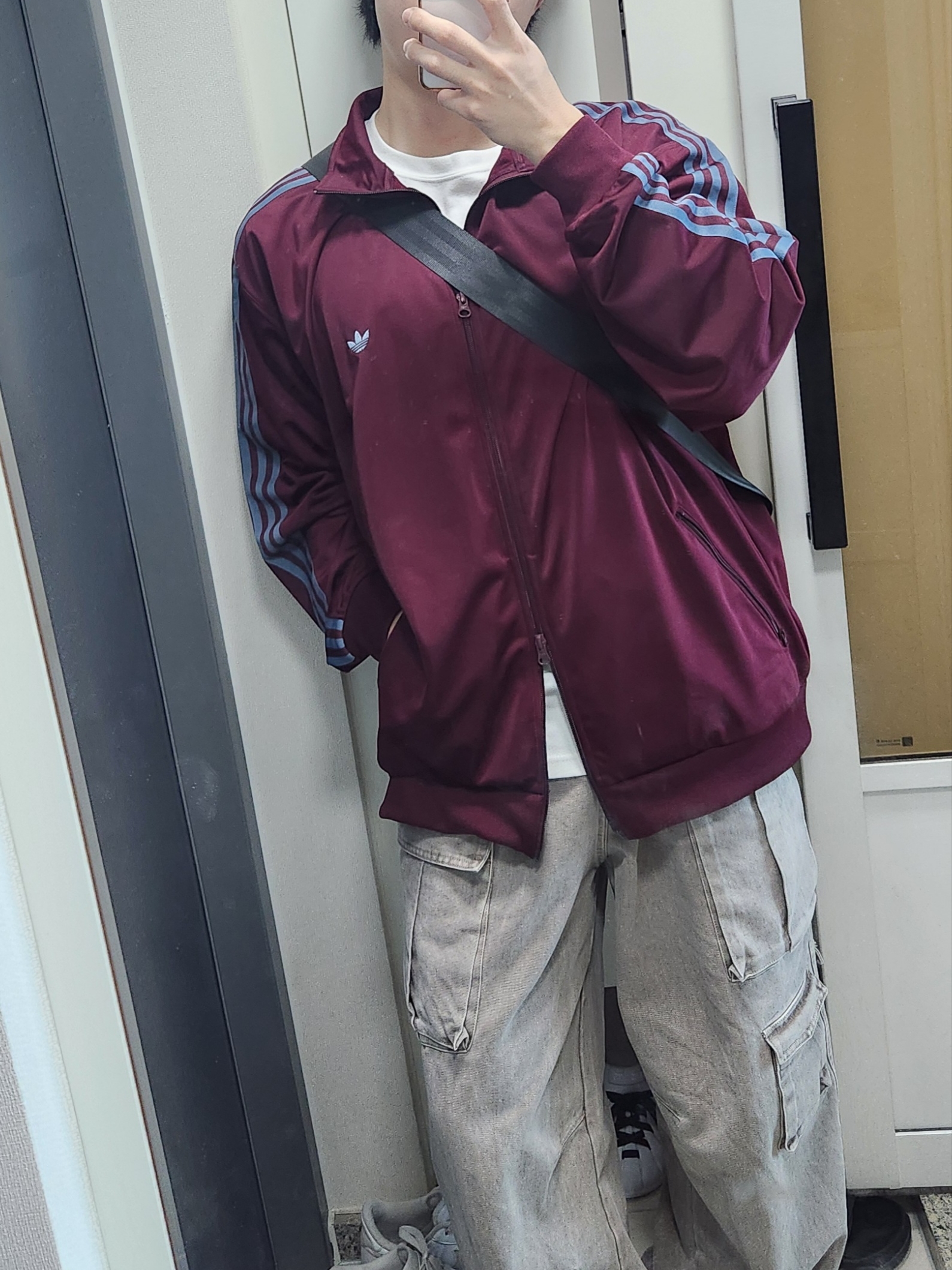 Adidas Originals Beckenbauer Track Jacket Maroon - KR Sizing 착용 스타일
