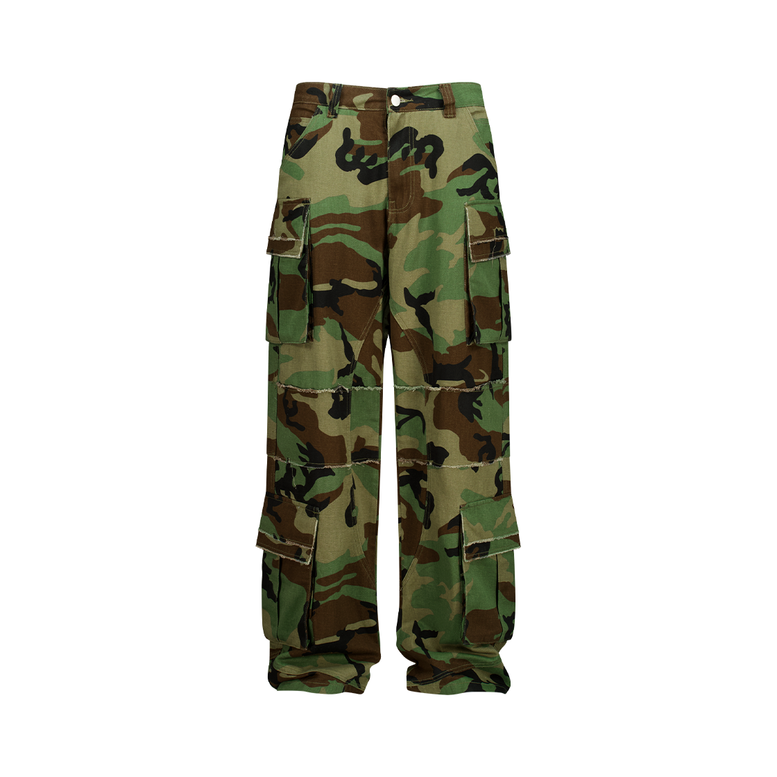도미넌트 디스트레스드 카모 카고 팬츠(Dominant Distressed Camo Cargo Pants)