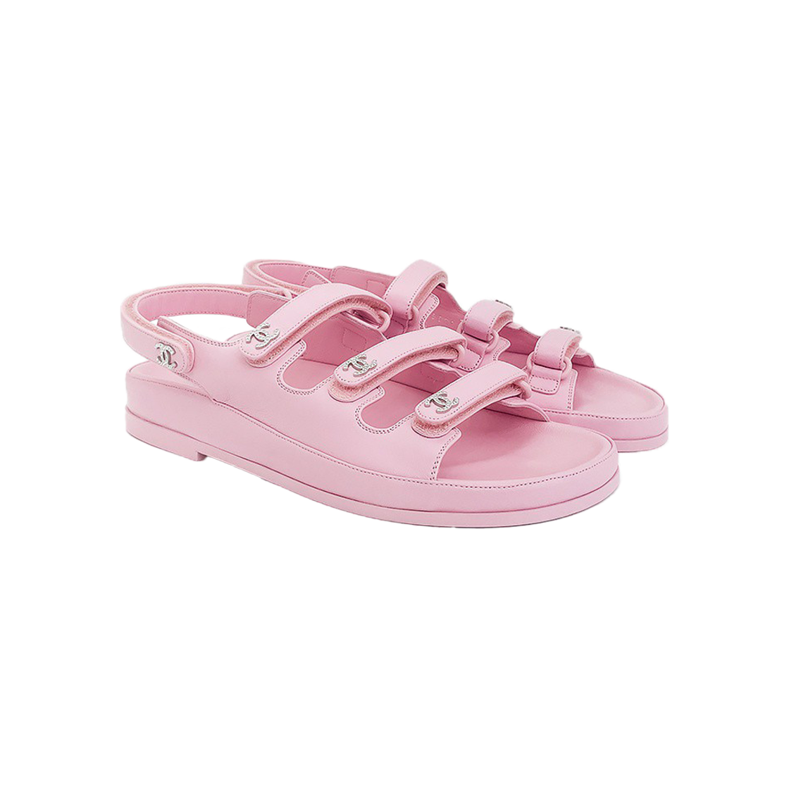 샤넬 24S 크루즈컬렉션 트리플 벨크로 샌들 37.5 핑크(Chanel 24S Cruise Collection Triple Velcro Sandal 37.5 Pink) - 1