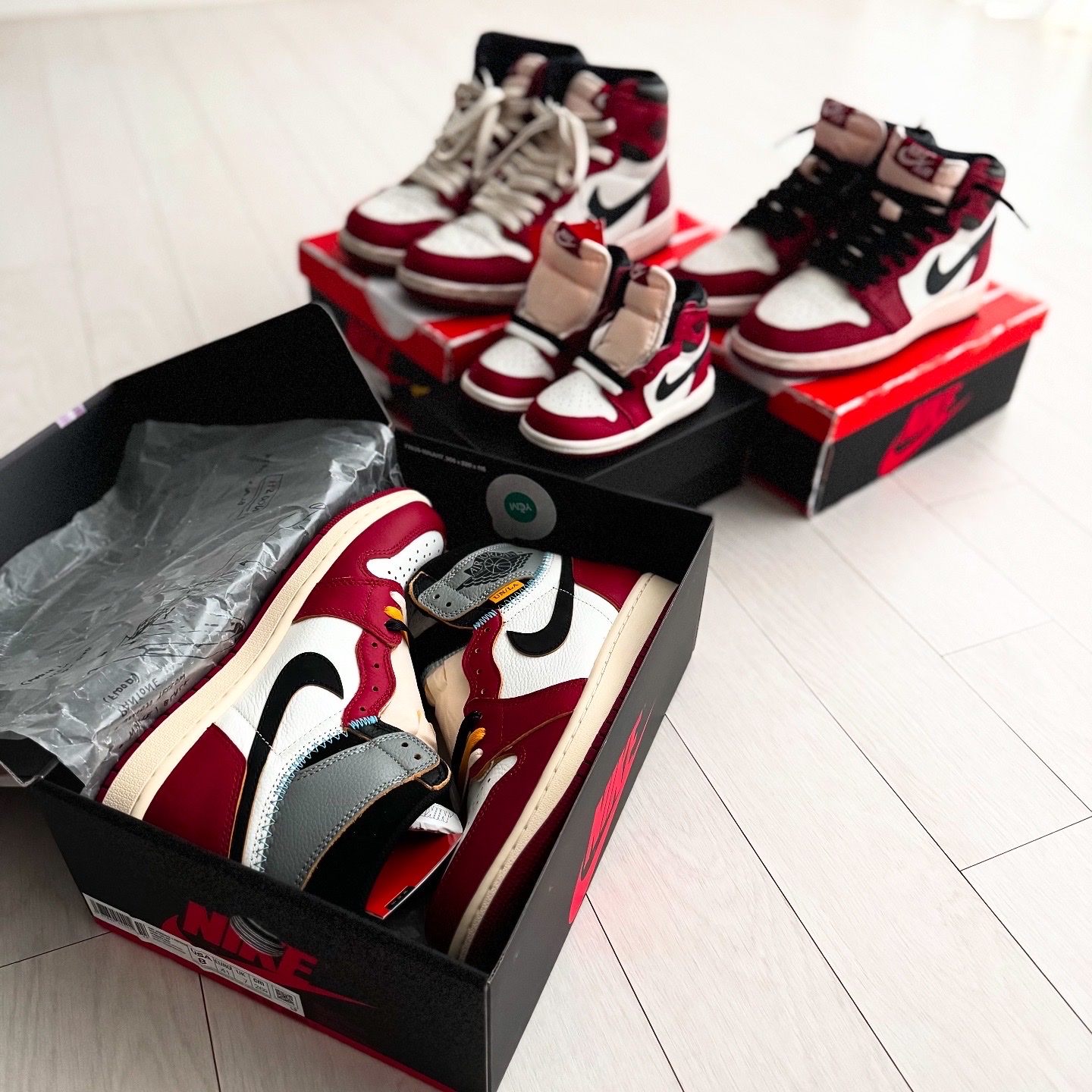 Jordan 1 Retro High OG Chicago 2022, Jordan 1 x Union Retro High OG Chicago Shadow 착용 스타일