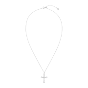 NUMBERING #3729 Round Brilliant Gradient Cross Necklace White