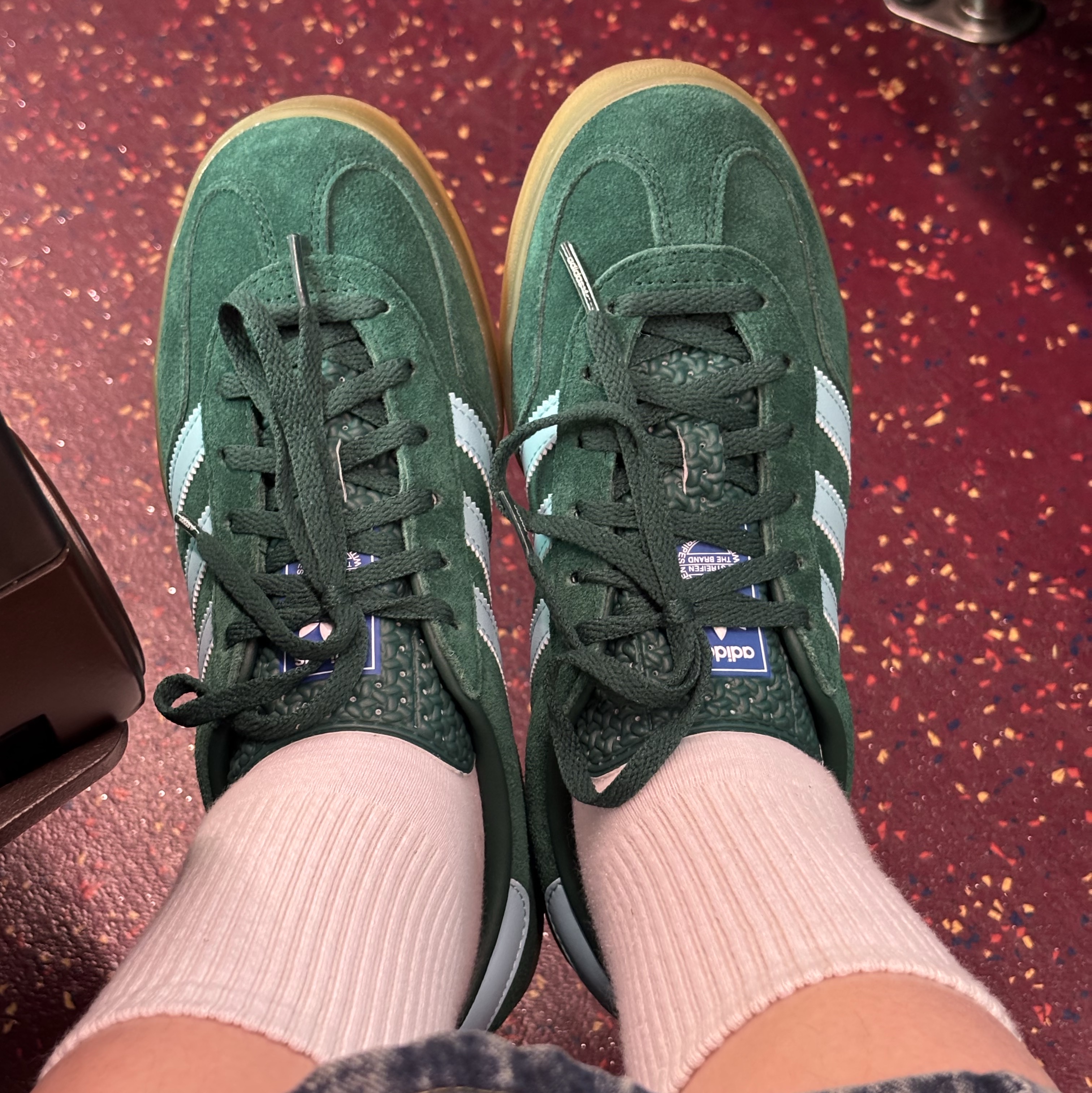 Adidas Gazelle Indoor Collegiate Green Hazy Sky 착용 스타일 - 1