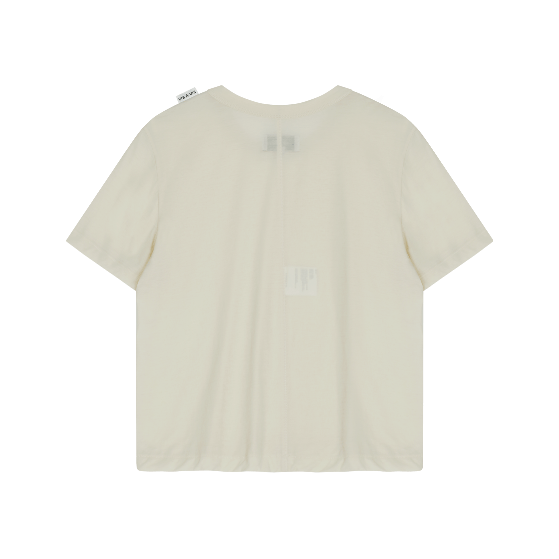 252-2405-02 VIS A VIS Cotton Half Sleeved Center Back Seam Tee Shirt Ivory