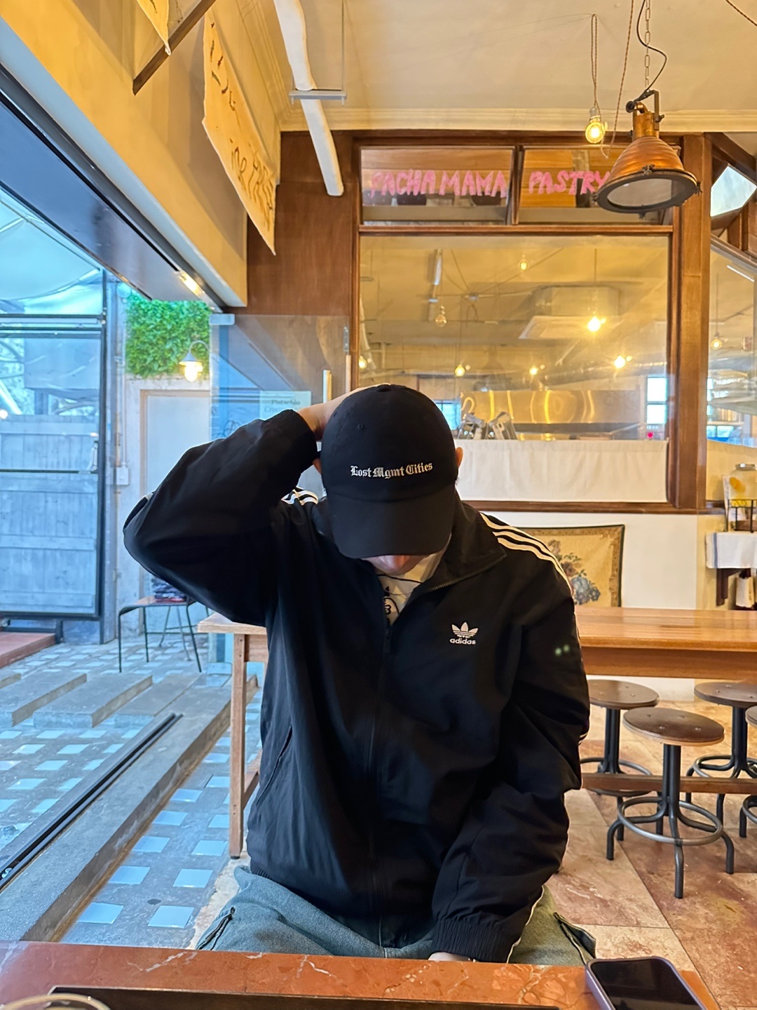 Adidas Adicolor Woven Firebird Track Top Black  - KR Sizing 착용 스타일