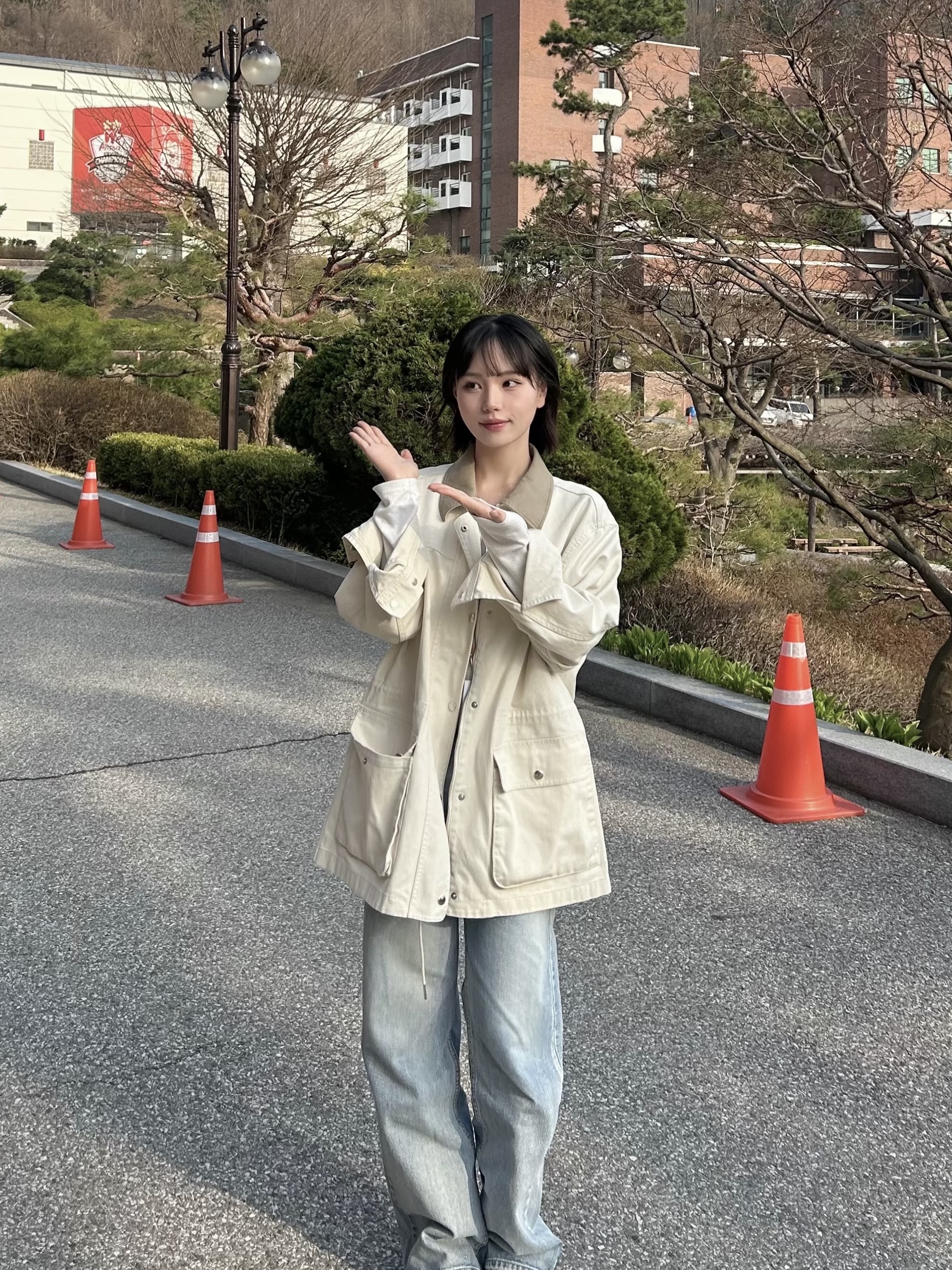 Adidas Stadt Magic Beige 착용 스타일
