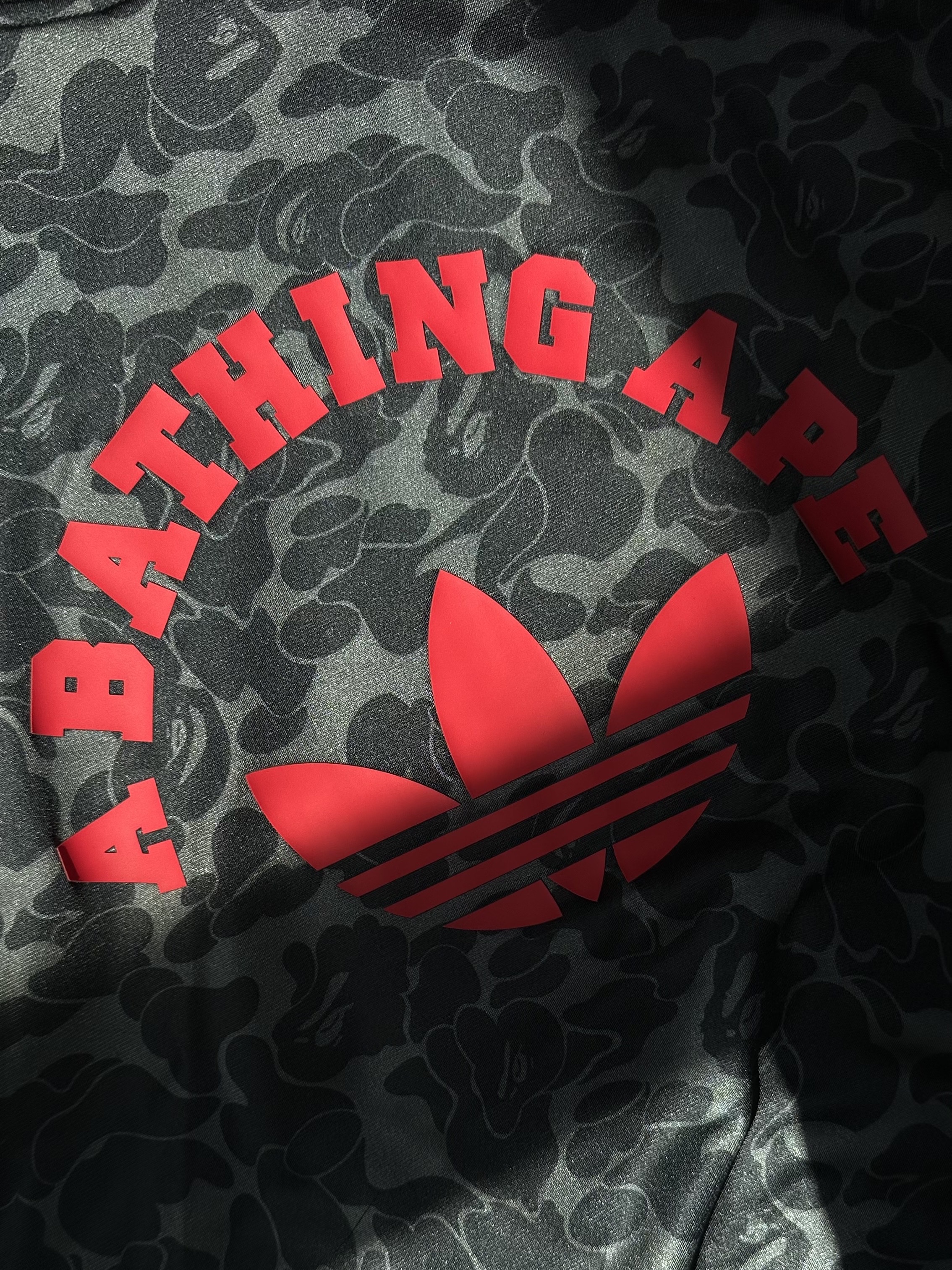Adidas x BAPE Allover Print Track Top Black - KR Sizing 착용 스타일 - 2