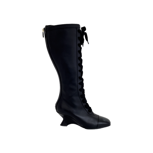 IT5WLODV5IVS Dior 23FW Naughtily-D Lace-up HighBoots 37 Black
