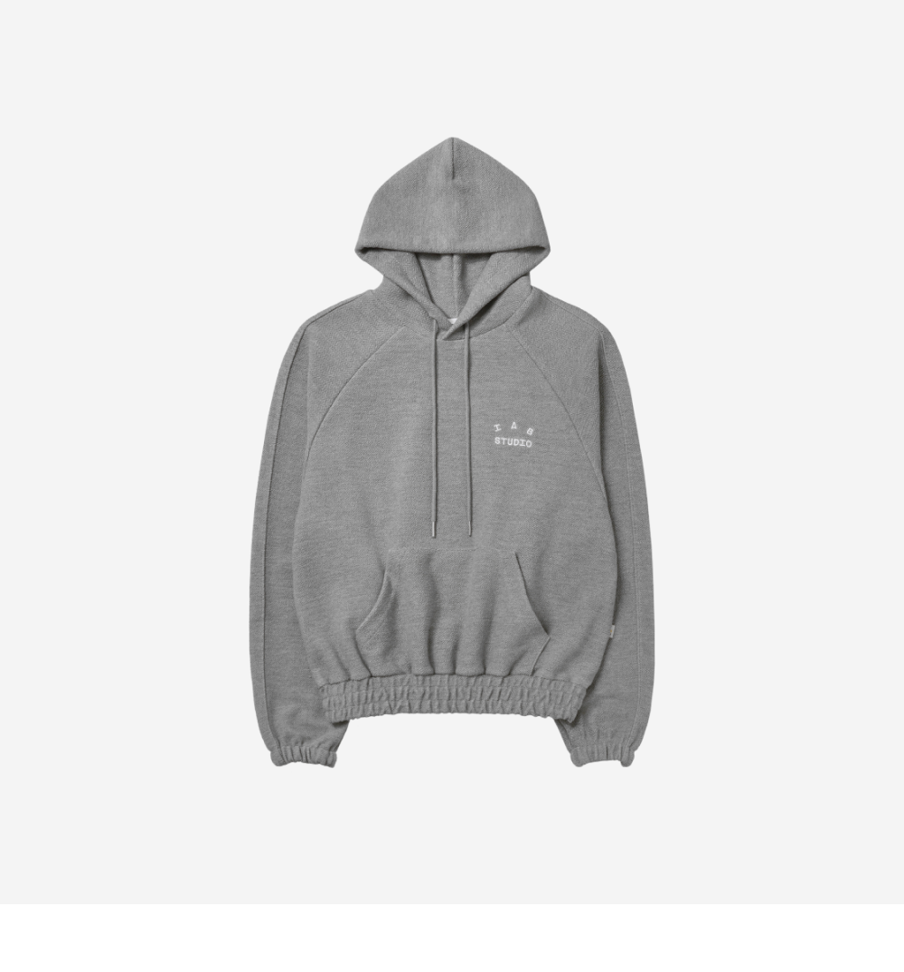 【IAB STUDIO】 IAB Studio Embossed Sweatshirt Gray 아이앱 스튜디오 후드 집업 그레이 - 22FW | IAB Studio | KREAM