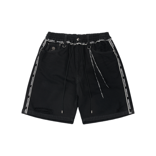 KM5BPADMN10BK Mastermind Japan Inside Out Denim Shorts Black - 25SS