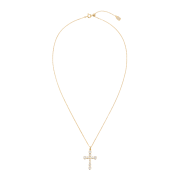 NUMBERING #3729 Round Brilliant Gradient Cross Necklace Gold