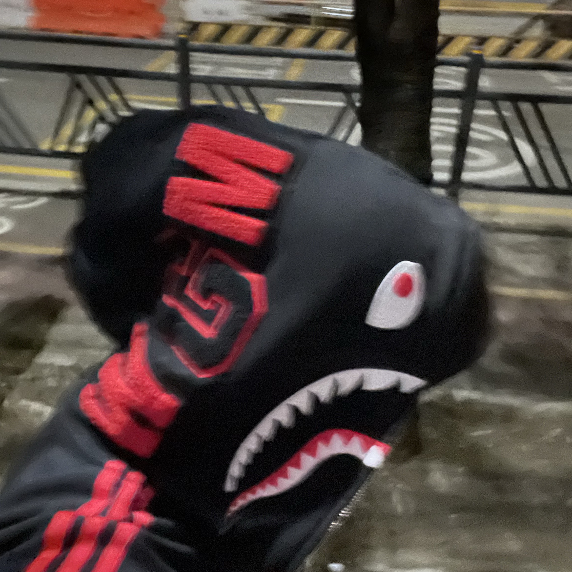 Adidas x BAPE Ultimate Shark Hoodie Black - KR Sizing 착용 스타일