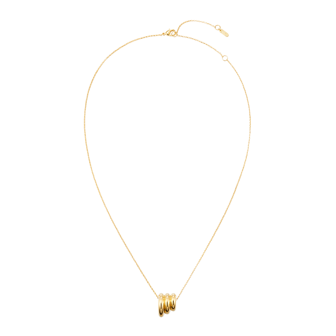 넘버링 #5738 그라디언트 트리플 파이프 펜던트 네크리스 골드(NUMBERING #5738 Gradient Triple Pipe Pendant Necklace Gold)