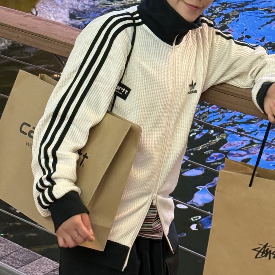 Adidas Waffle Beckenbauer Track Top Wonder White - KR Sizing 착용 스타일