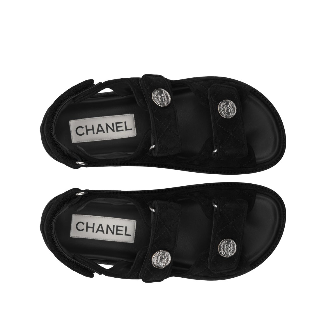(W) 샤넬 샌들 스웨이드 카프스킨 & 블랙((W) Chanel Sandals Suede Calfskin & Black) - 5