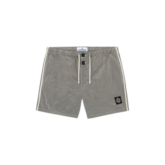 Stone Island B100006 Nylon Metal in Econyl Pocket Details Slim Fit Short Swim Trunks Pearl Grey - 25SS